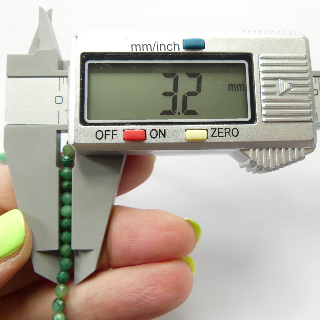 3mm Natural Jade Micro Faceted Beads 15" African Jade Round Genuine Gemstone Beads for Jewelry Making Beading Craft Gift Beads DIY Jewelry