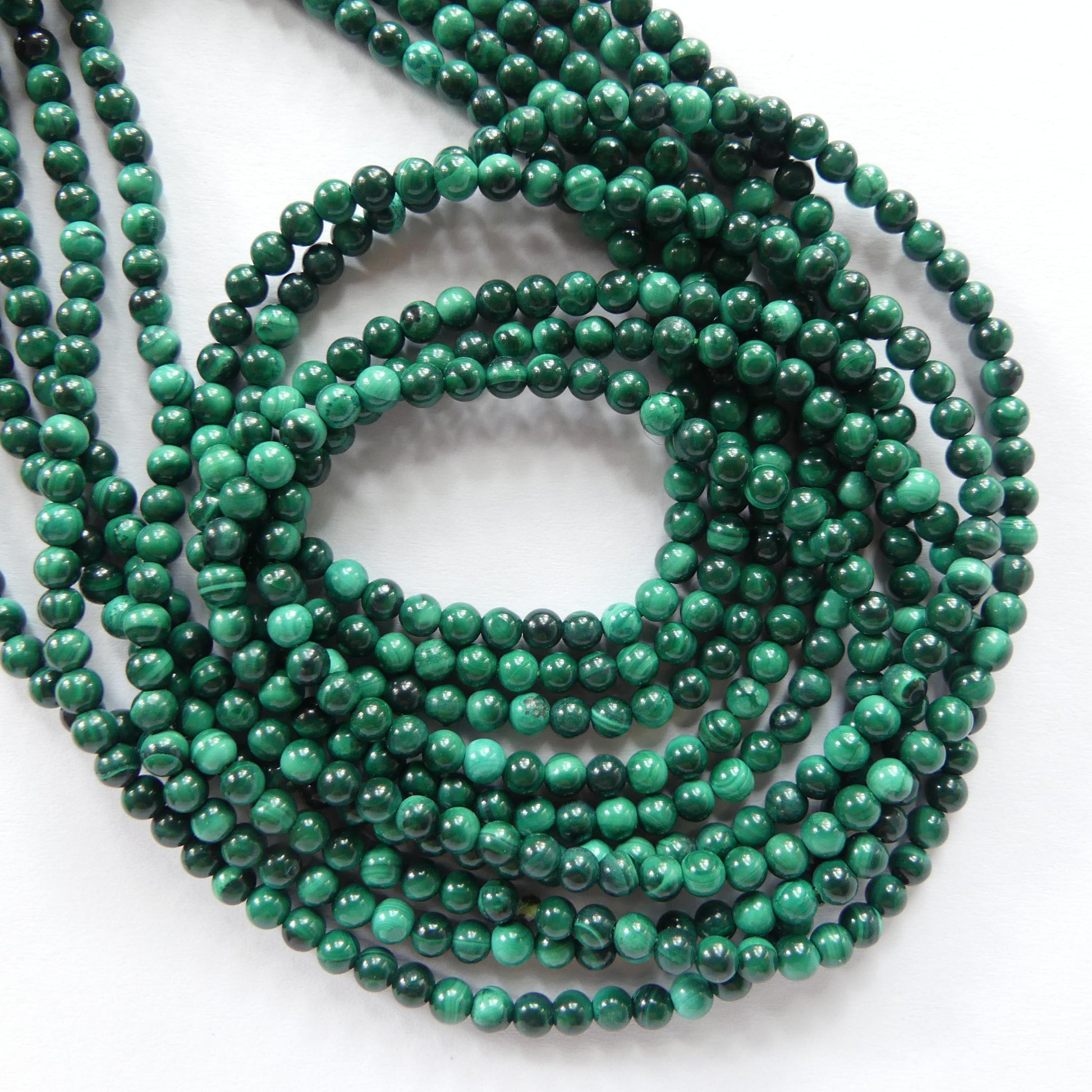 3mm Malachite Smooth Beads 15" Vivid Green Malachite Gemstone Beads for Jewelry Making Beading Gift Crafter