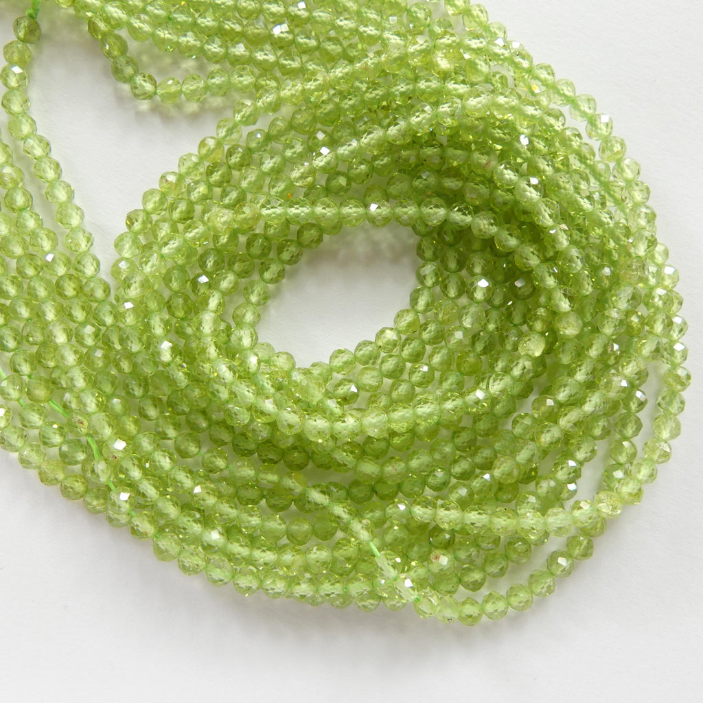 3mm AAA Peridot Faceted Beads 15" Transparent Green Gemstone Beads for Jewelry Making Beading Craft Gift August Birthstone Beads