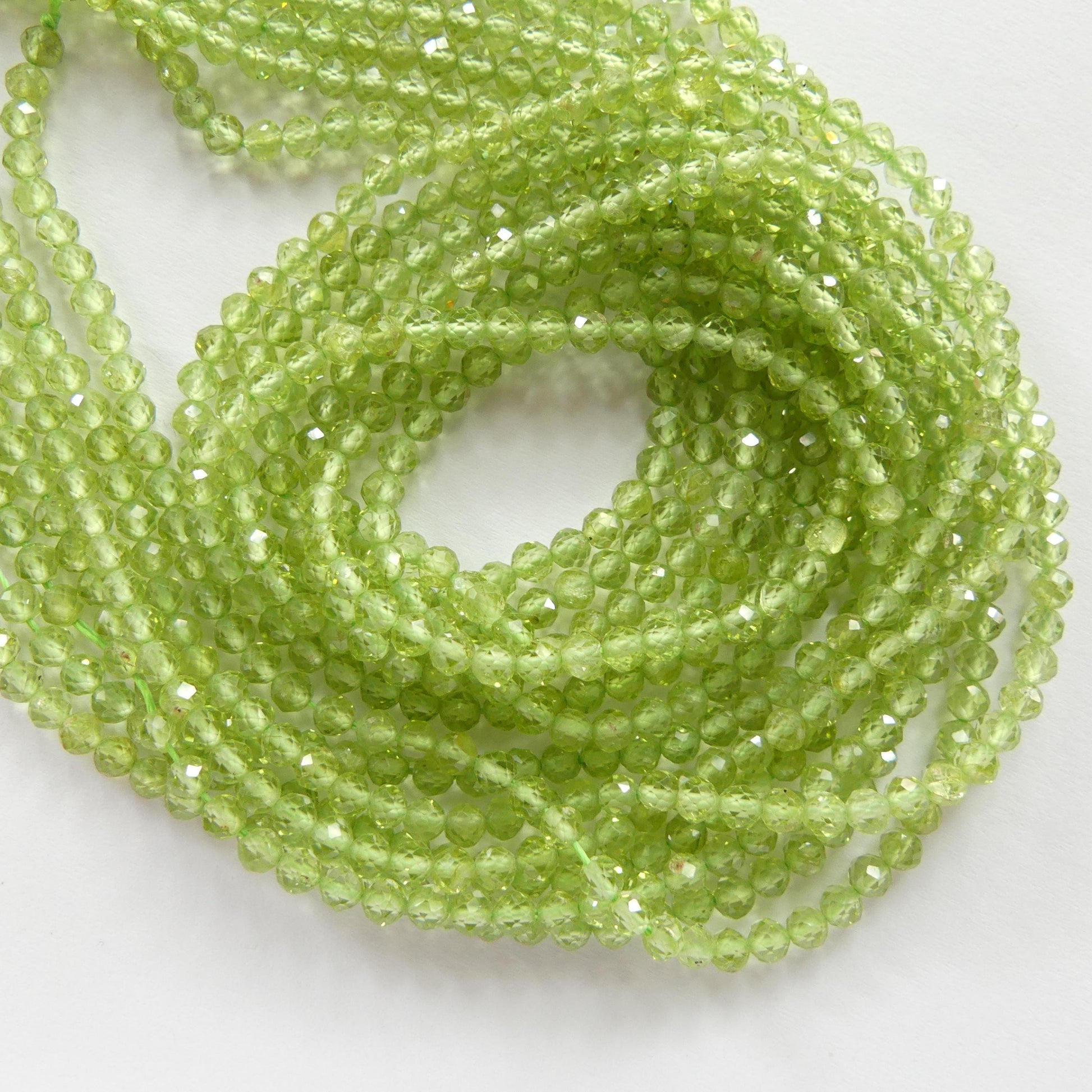 3mm AAA Peridot Faceted Beads 15" Transparent Green Gemstone Beads for Jewelry Making Beading Craft Gift August Birthstone Beads