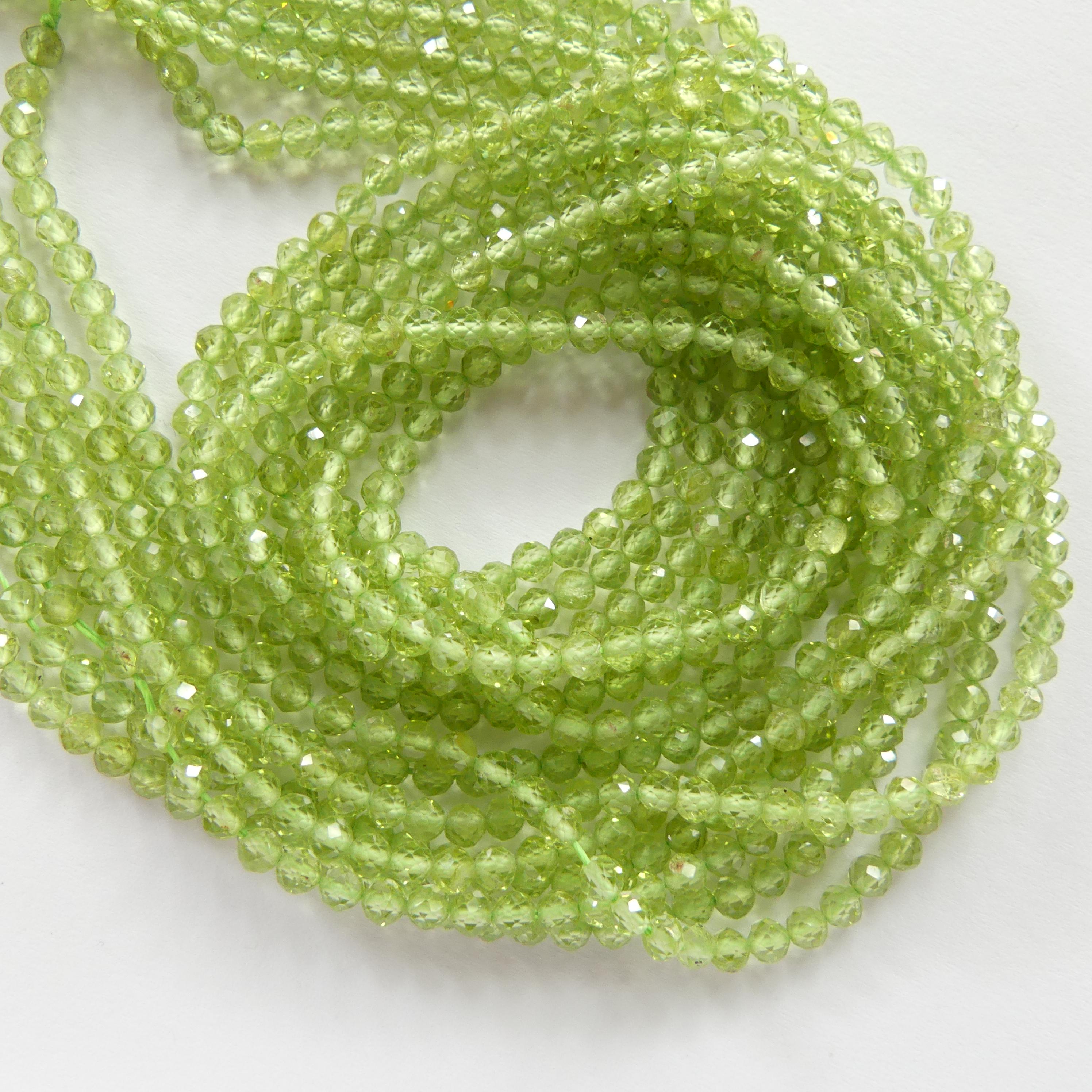 3mm AAA Peridot Faceted Beads 15" Transparent Green Gemstone Beads for Jewelry Making Beading Craft Gift August Birthstone Beads