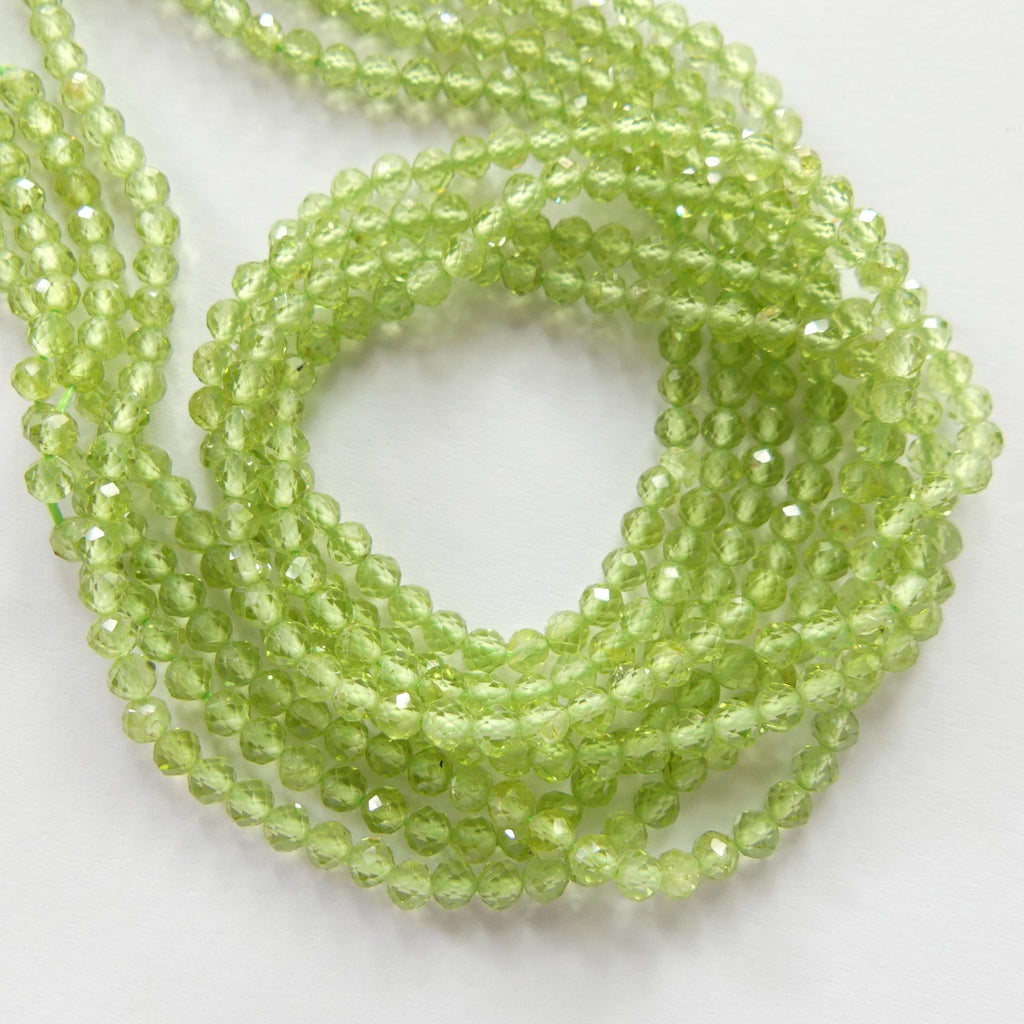 3mm AAA Peridot Faceted Beads 15" Transparent Green Gemstone Beads for Jewelry Making Beading Craft Gift August Birthstone Beads