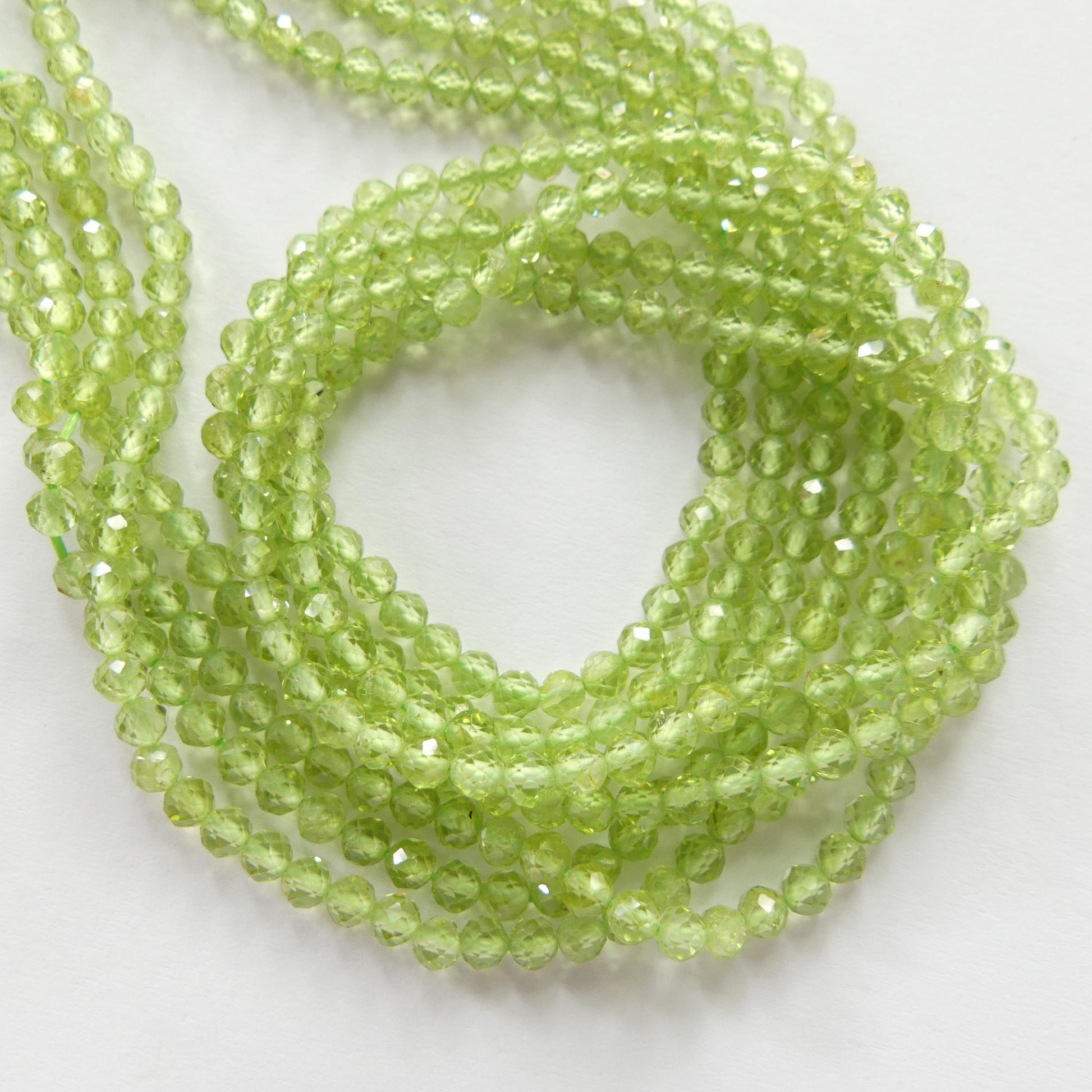 3mm AAA Peridot Faceted Beads 15" Transparent Green Gemstone Beads for Jewelry Making Beading Craft Gift August Birthstone Beads