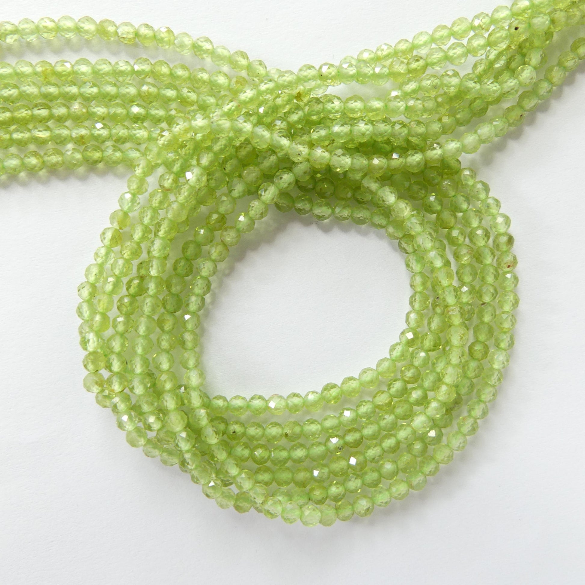 3mm Peridot Faceted Beads 15" Transparent Green Gemstone Beads for Jewelry Making Beading Craft Gift August Birthstone Beads