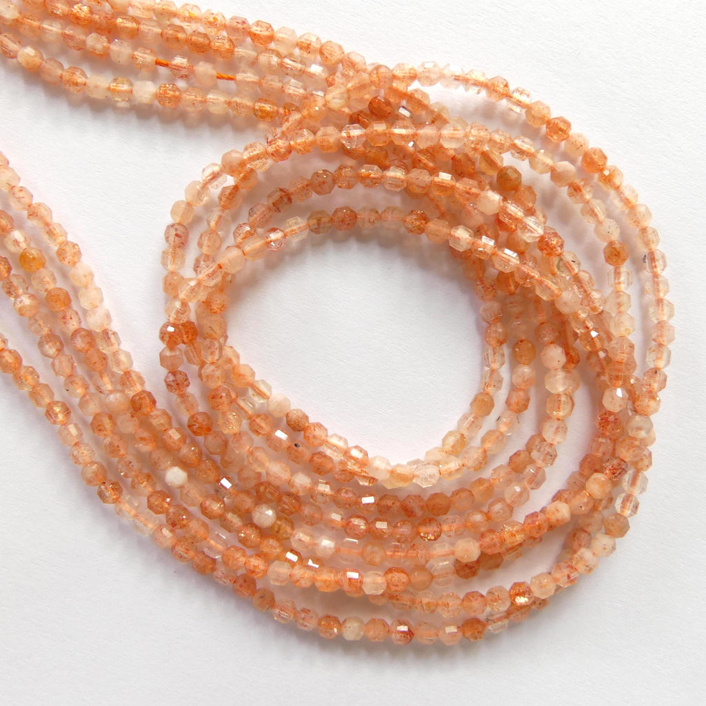 2mm 2.7mm Natural AAA Sunstone Faceted Prism Beads 15" Orange Genuine Gemstone Beads Jewelry Making Beading Craft Gift Beads Abundance