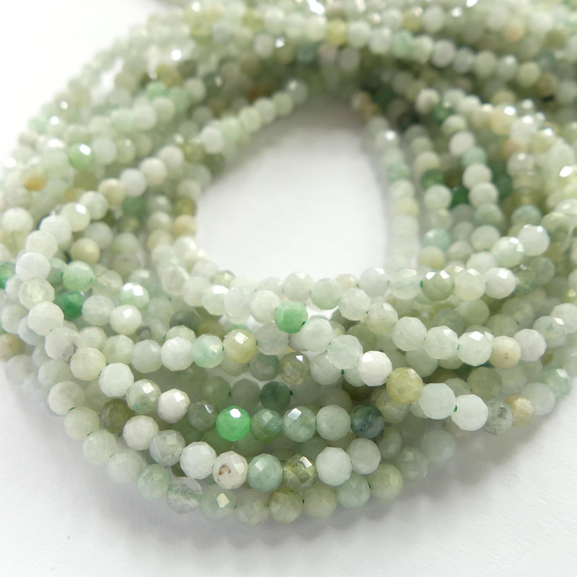 3mm Burma Jade Beads Faceted 15" Burma Jadeite Genuine Gemstone Beads Sparkly Natural Jade for Jewelry Making Beading Craft Gift Beads