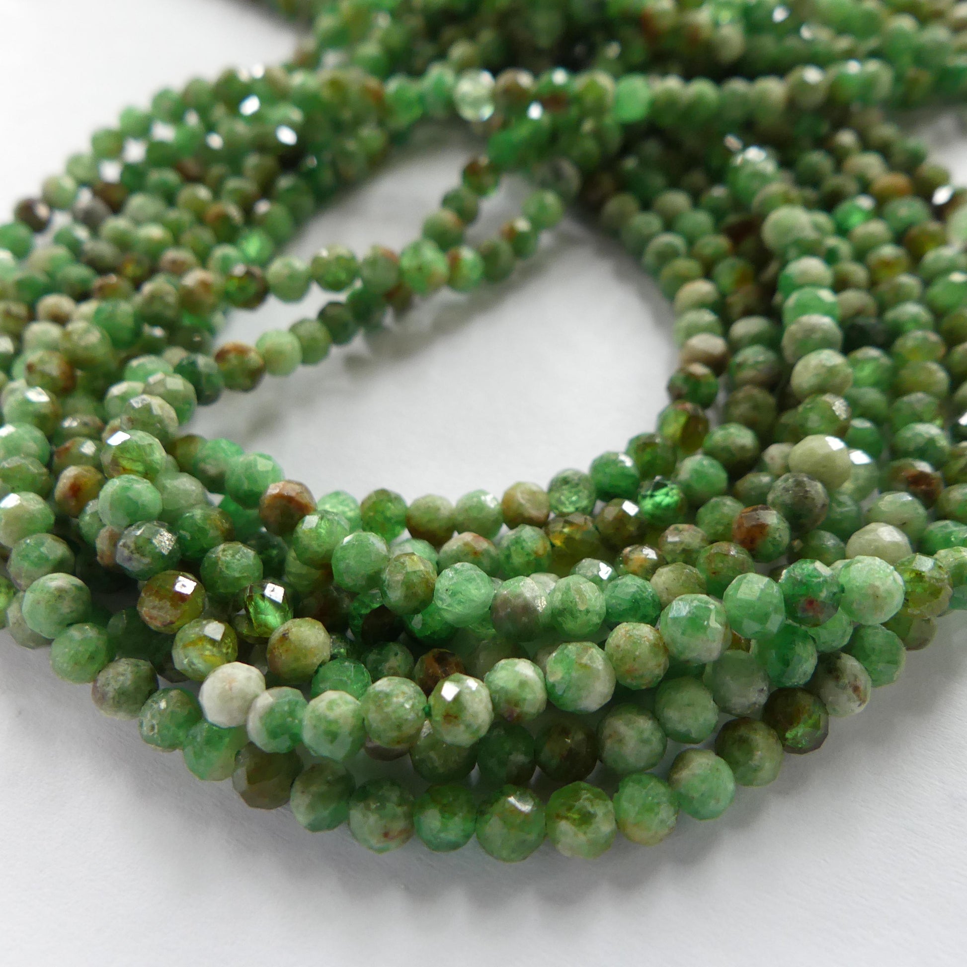 3.5mm Tsavorite Garnet Beads Faceted Beads 15" Natural Raw Tsavorite Garnet Gemstone Beads Beading Crafter Gift January Birthstone
