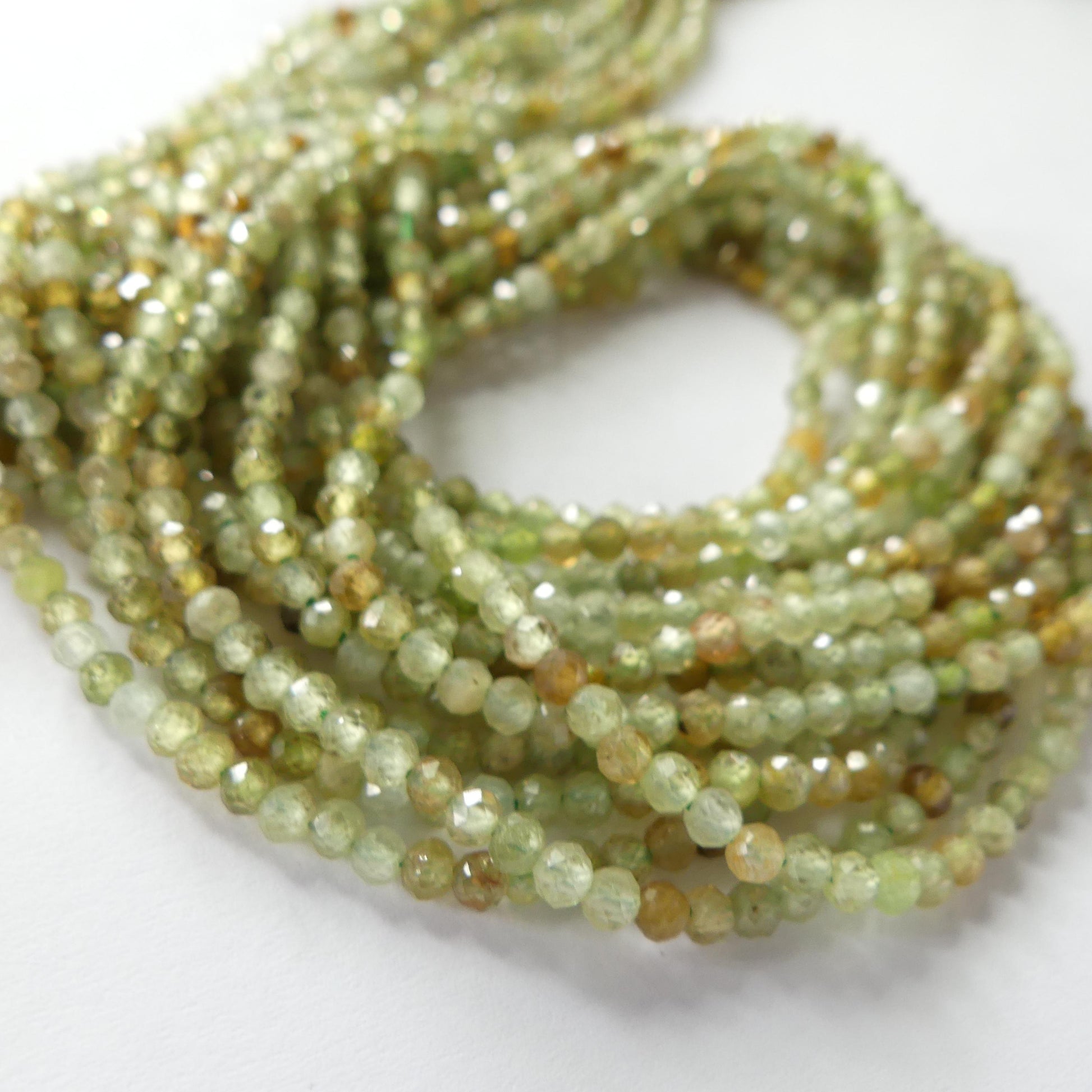 3mm AAA Grossularite Garnet Beads Faceted Green Garnet Beads 15" Natural Garnet Gemstone Beads Beading Crafter Gift DIY Jewelry
