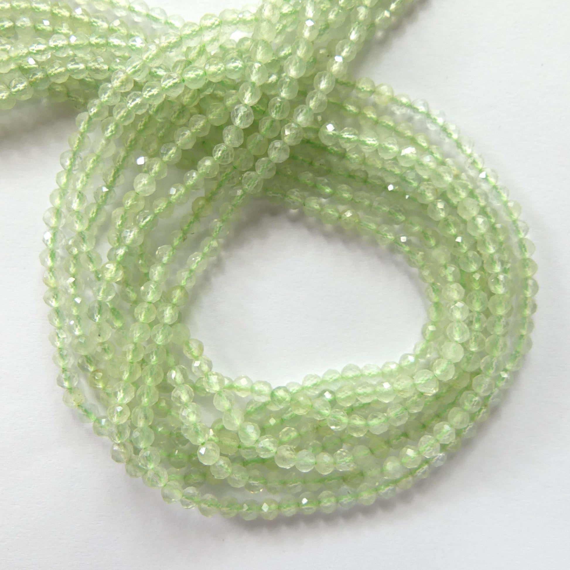 3mm AAA Prehnite Beads Micro Faceted Beads 15" Pale Green Natural Gemstone Beads Beading Crafter Gift DIY jewelry