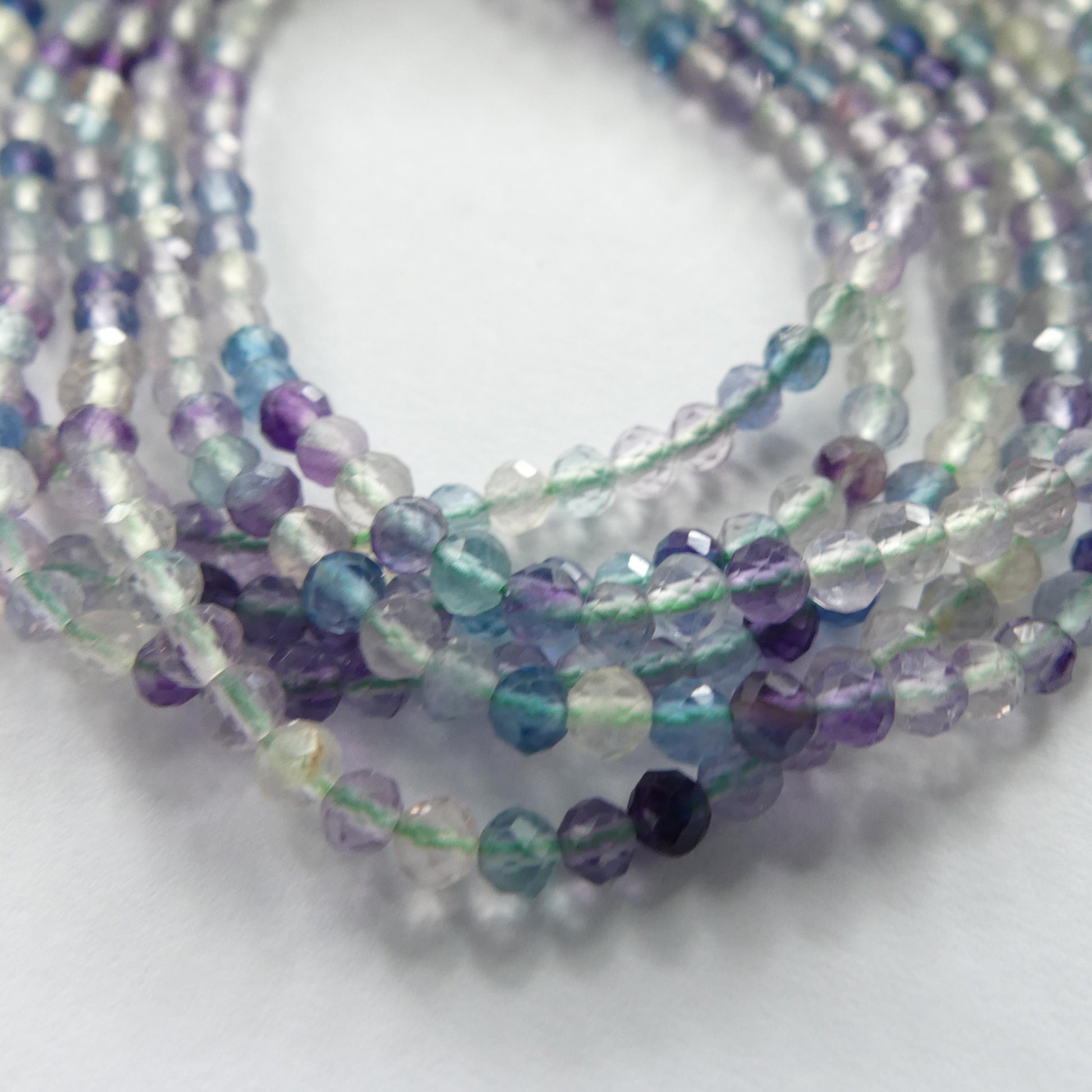 3mm AAA Multi Fluorite Beads Faceted Beads 15" Multi Color Genuine Gemstone Tiny Small Beads for Jewelry Making Beading Craft Gift