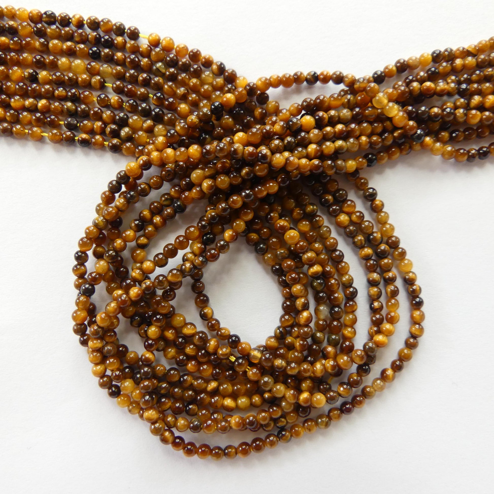 2mm Tiger's Eye Beads Smooth AAA Tigers Eye Genuine Tiny Beads 15" Gemstone Beads for Jewelry Making Beading Craft Gift Seed Beads Brown