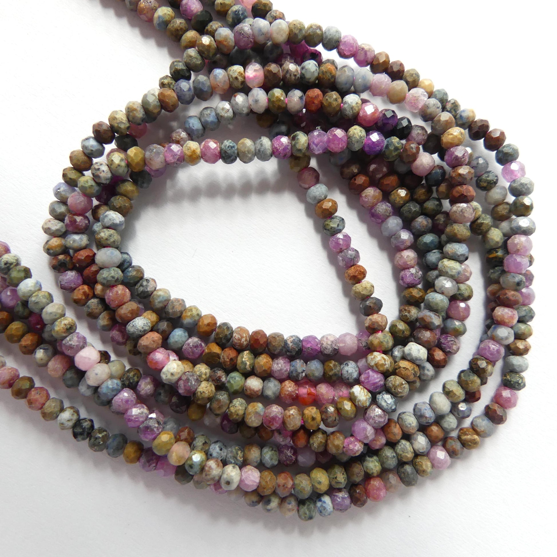 2mm 3mm Ruby Sapphire Micro Faceted Rondelle Beads Genuine Small Beads 15.5" Gemstone Beads for Jewelry Making