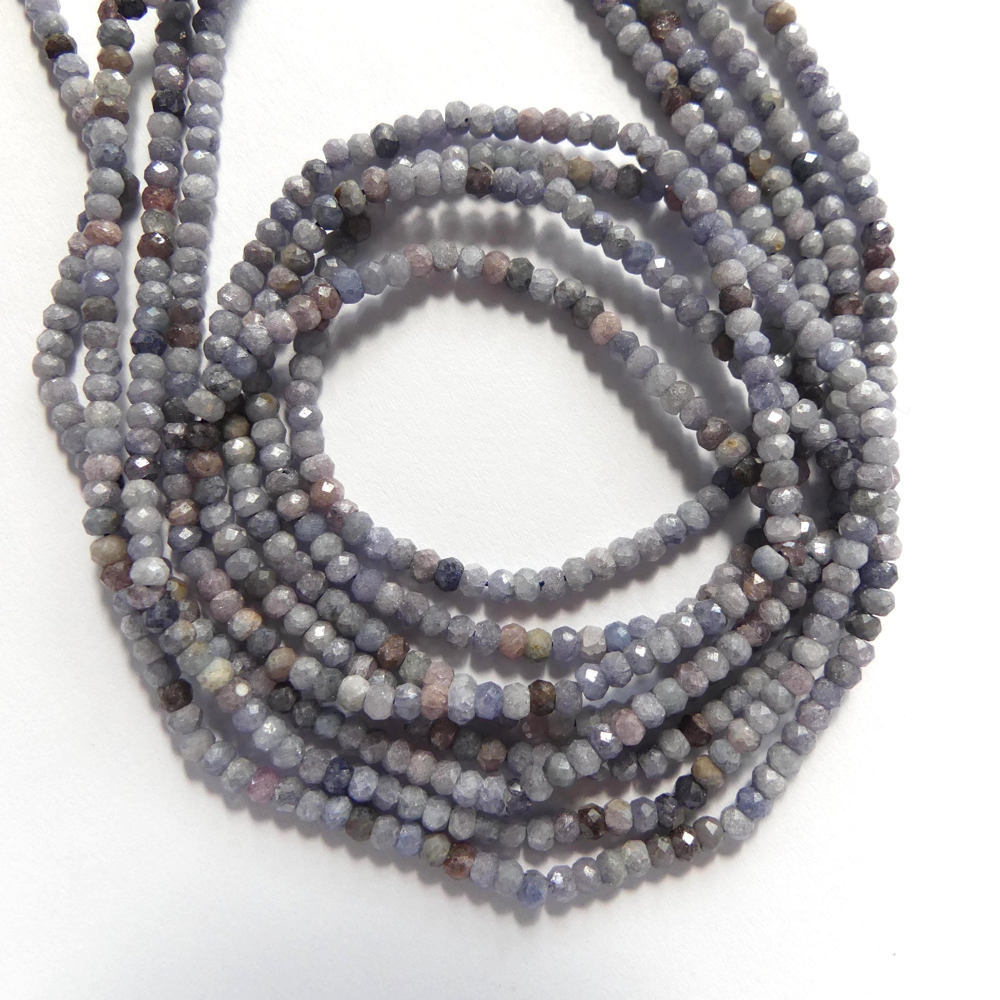 2mm 3mm Lavender Blue Sapphire Beads Rondelle Faceted 15" Genuine Gemstone Beads Jewelry Making Beading Craft Gift September Birthstone