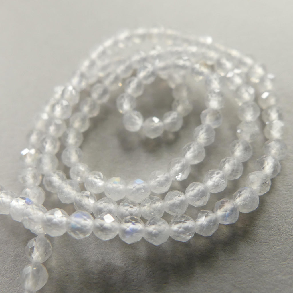 2.5mm 3mm AA Rainbow Moonstone Faceted Beads 12.5" Moonstone Gemstone Beads Beading Crafter Gift June Birthstone DIY Jewelry Fertility Stone