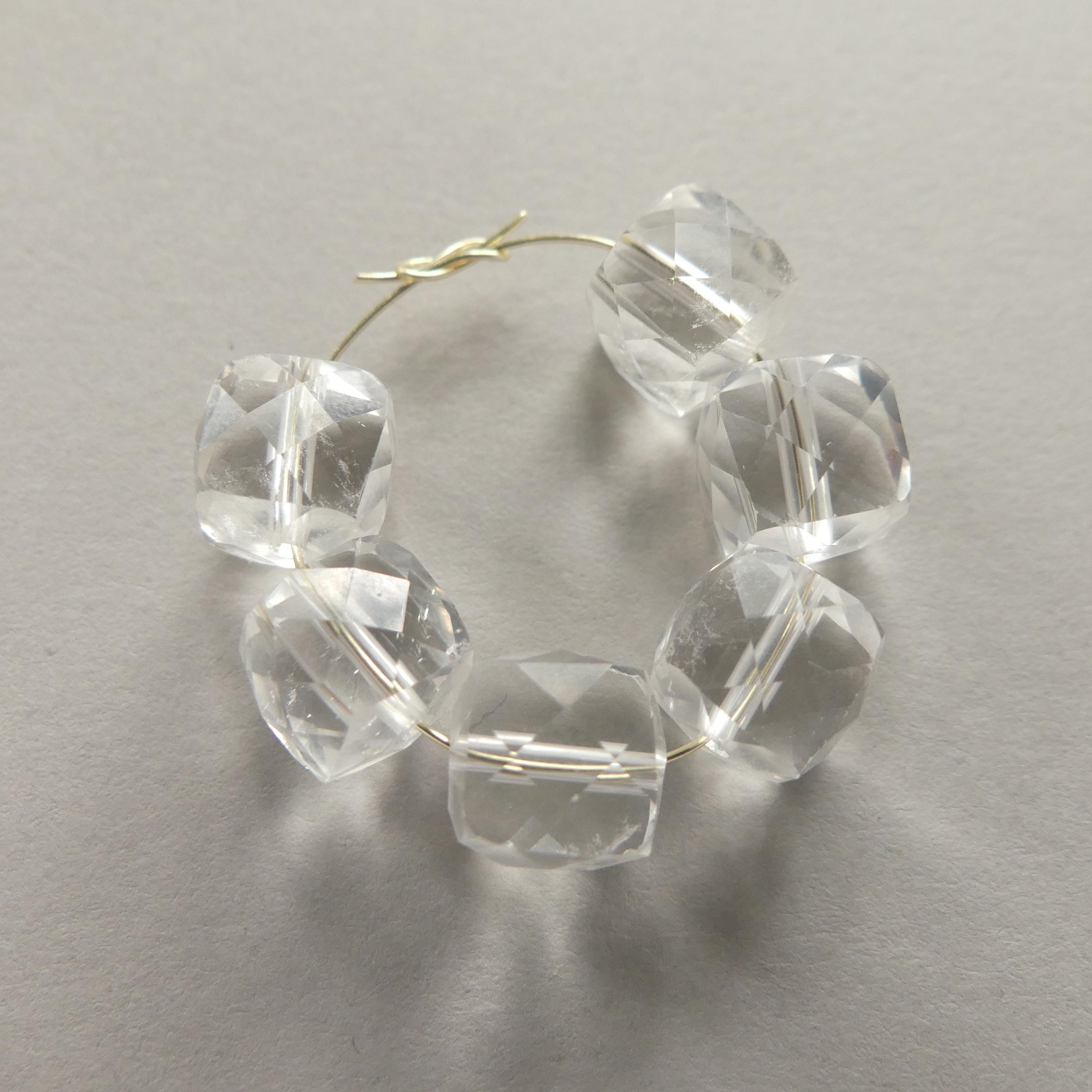 8mm AAA Rock Quartz Faceted Cube Beads 6 pc Clear Crystal Quartz Genuine Gemstone Beads Jewelry Making Beading Craft Gift April Birthstone