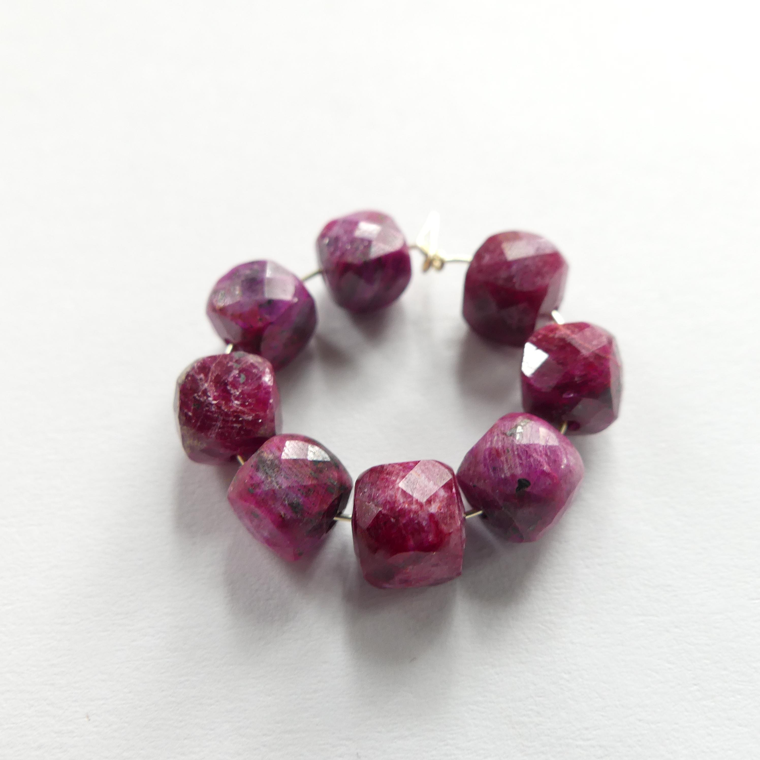 6mm AAA Raw Ruby Cube Beads 8 Pieces Freeform Chunks Rough Gemstone Beads Jewelry Making Beading Craft Gift Beads