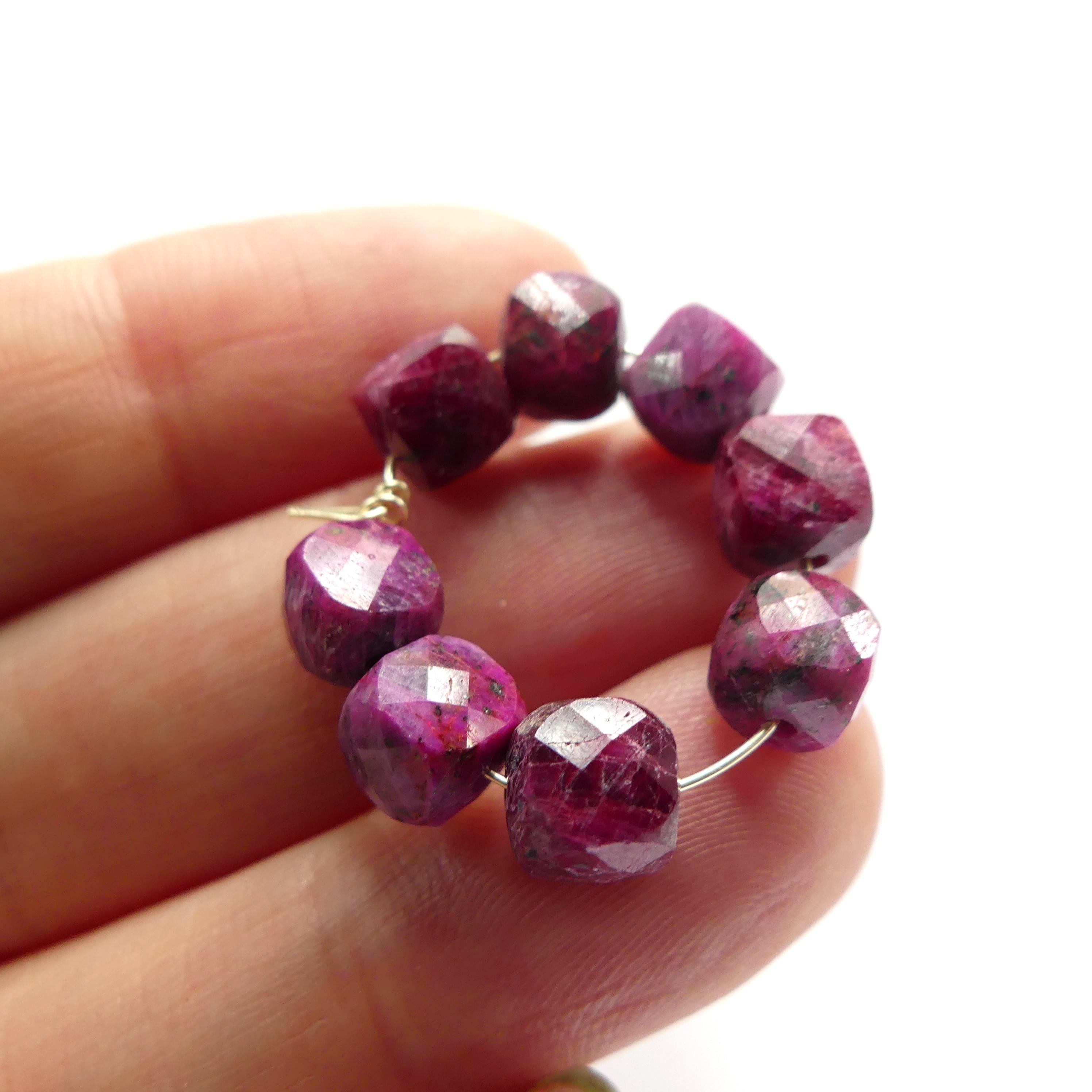 6mm AAA Raw Ruby Cube Beads 8 Pieces Freeform Chunks Rough Gemstone Beads Jewelry Making Beading Craft Gift Beads