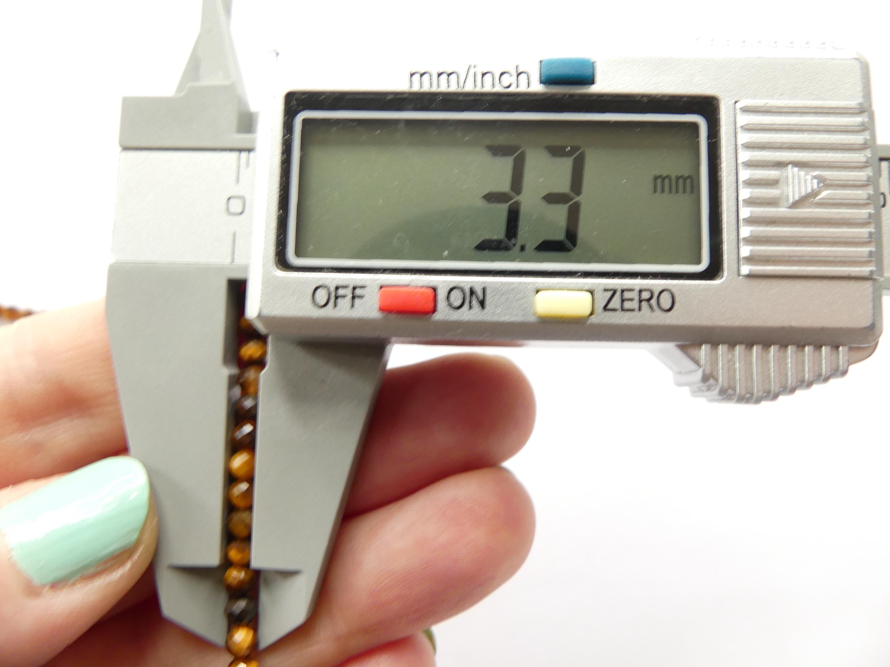 3mm Tigers Eye Beads Faceted Tiger Eye Genuine Tiny Beads 15" Gemstone Beads for Jewelry Making Beading Craft Gift Seed Beads Brown