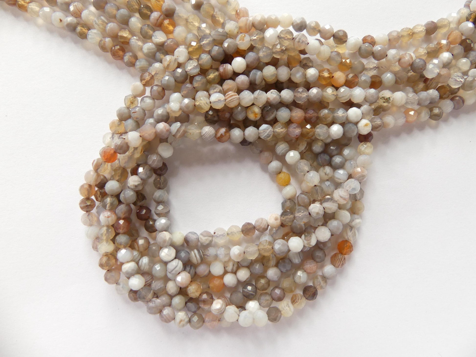 3mm Botswana Agate Beads Faceted Genuine Tiny Agate Beads 15" Gemstone Beads for Jewelry Making Beading Gift for crafter