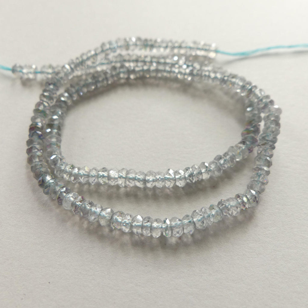 3mm 3.5mm Mystic Topaz Faceted Beads Rondelle 6.5" Natural Topaz Sparkly Gemstone Beads Beading Crafter Gift April Birthstone DIY Jewelry