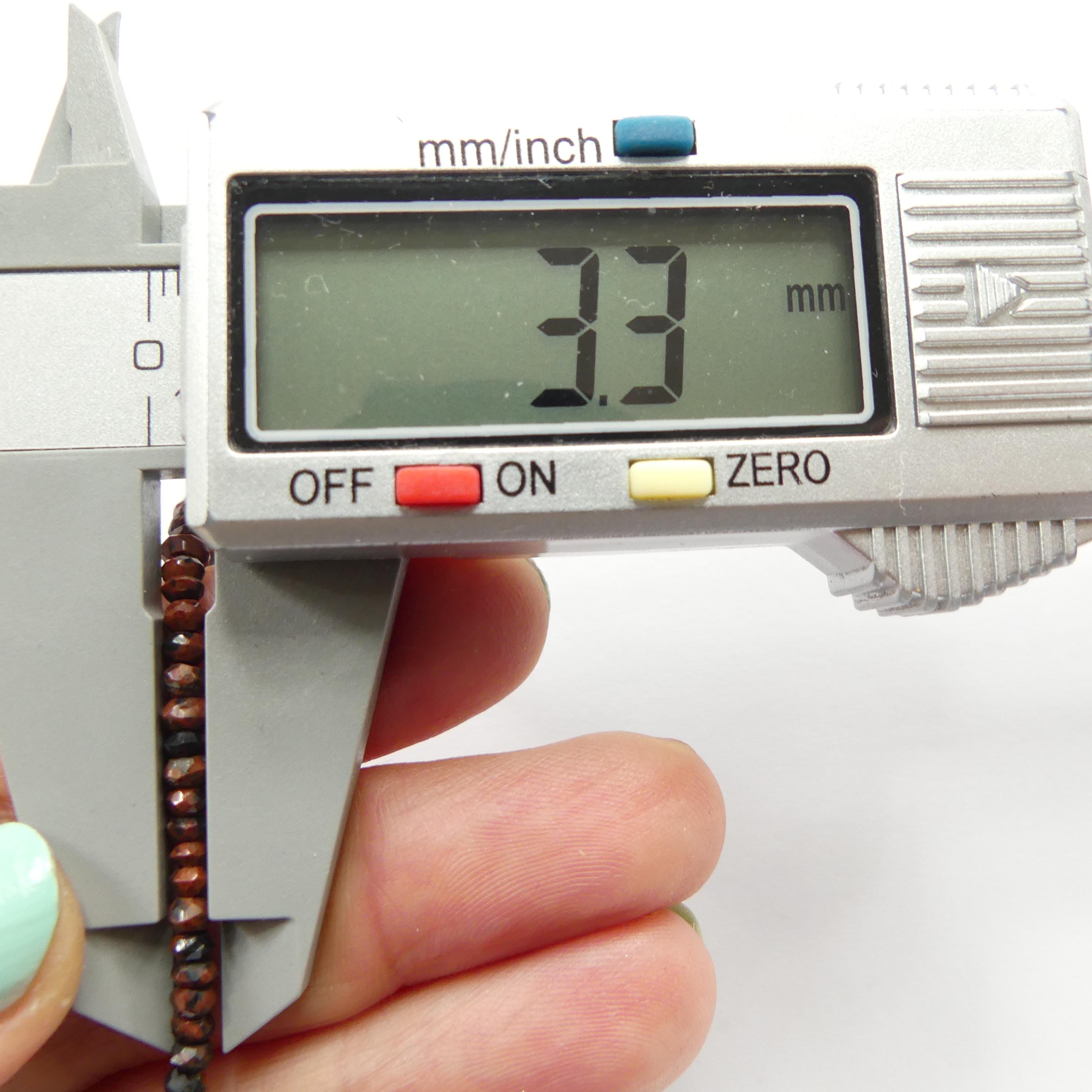 3mm Mahogany Obsidian Beads Hand Faceted Rondel Beads 13" Brown Snowflake Obsidian Beads Gemstone Beading Crafter Gift Jewelry Making