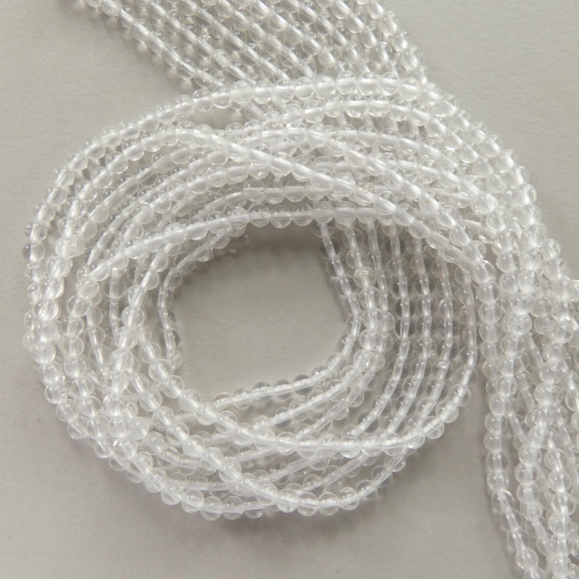 3mm AAA Rock Quartz Beads Smooth 15" Clear Crystal Quartz Smooth Genuine Gemstone Beads Jewelry Making Beading Craft Gift April Birthstone