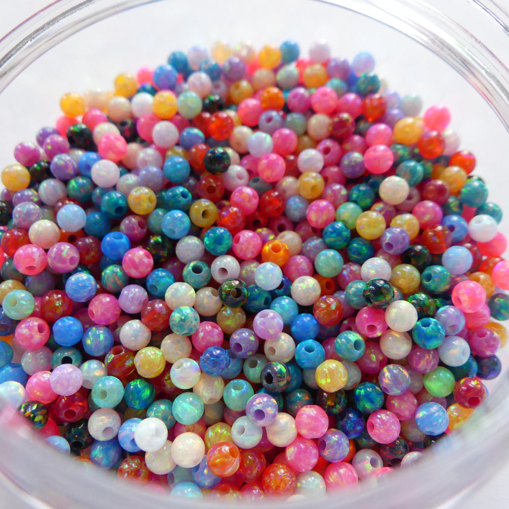 3mm Opal Beads Lot Mixed Colors Opals Colorful Opal Beads Multi Color Opal Beads Fully Drilled for Jewelry Making Beading Craft Gift Beads