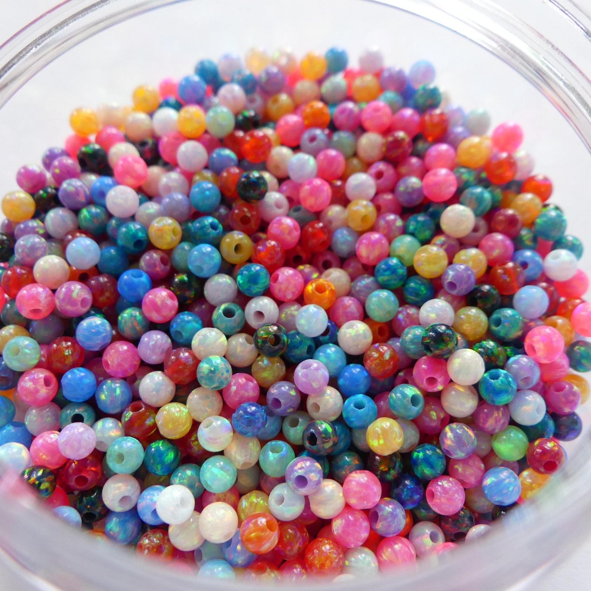 3mm Opal Beads Lot Mixed Colors Opals Colorful Opal Beads Multi Color Opal Beads Fully Drilled for Jewelry Making Beading Craft Gift Beads