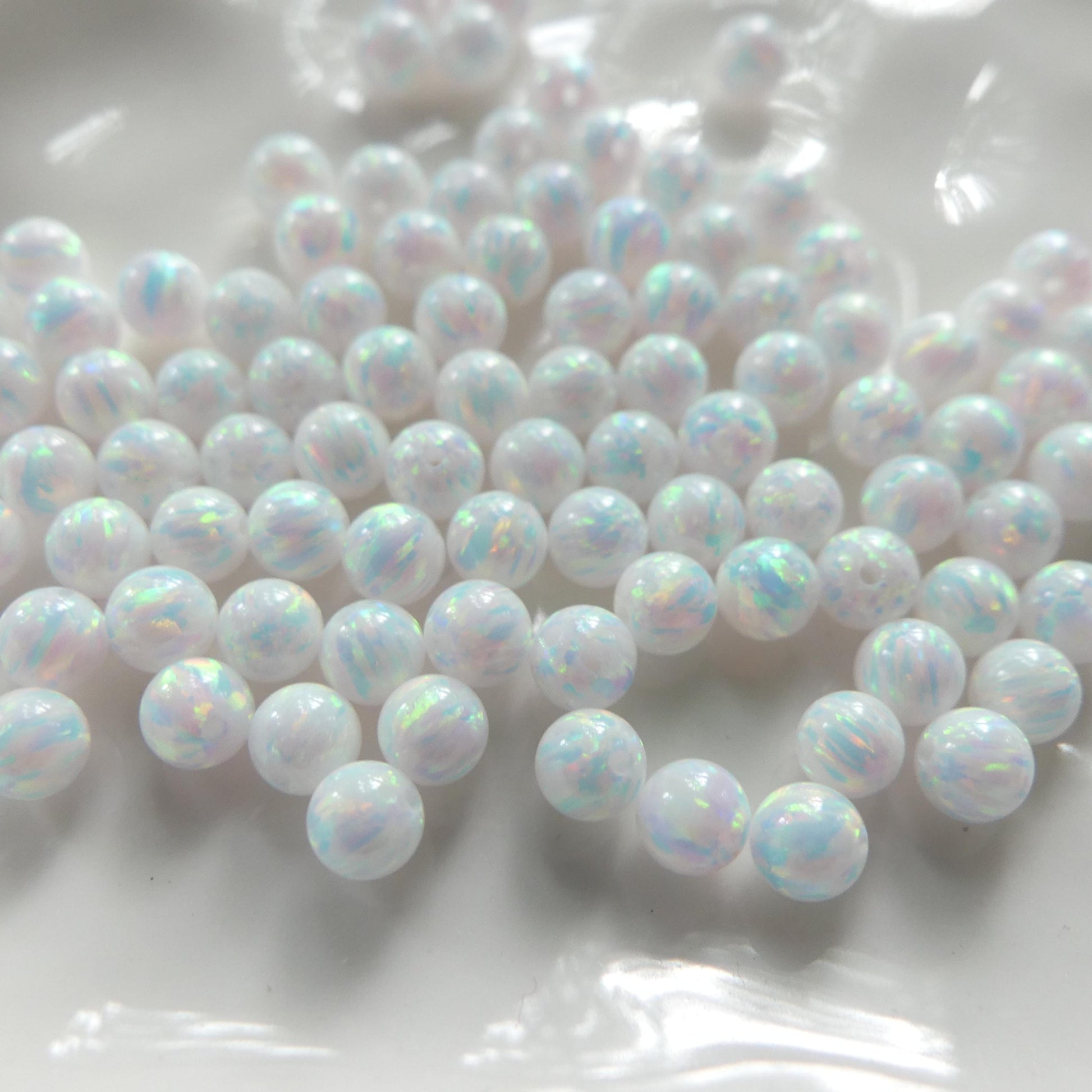 3mm White Opal Beads Fully Drilled for Jewelry Making Beading Crafter Gift Beads October Birthstone