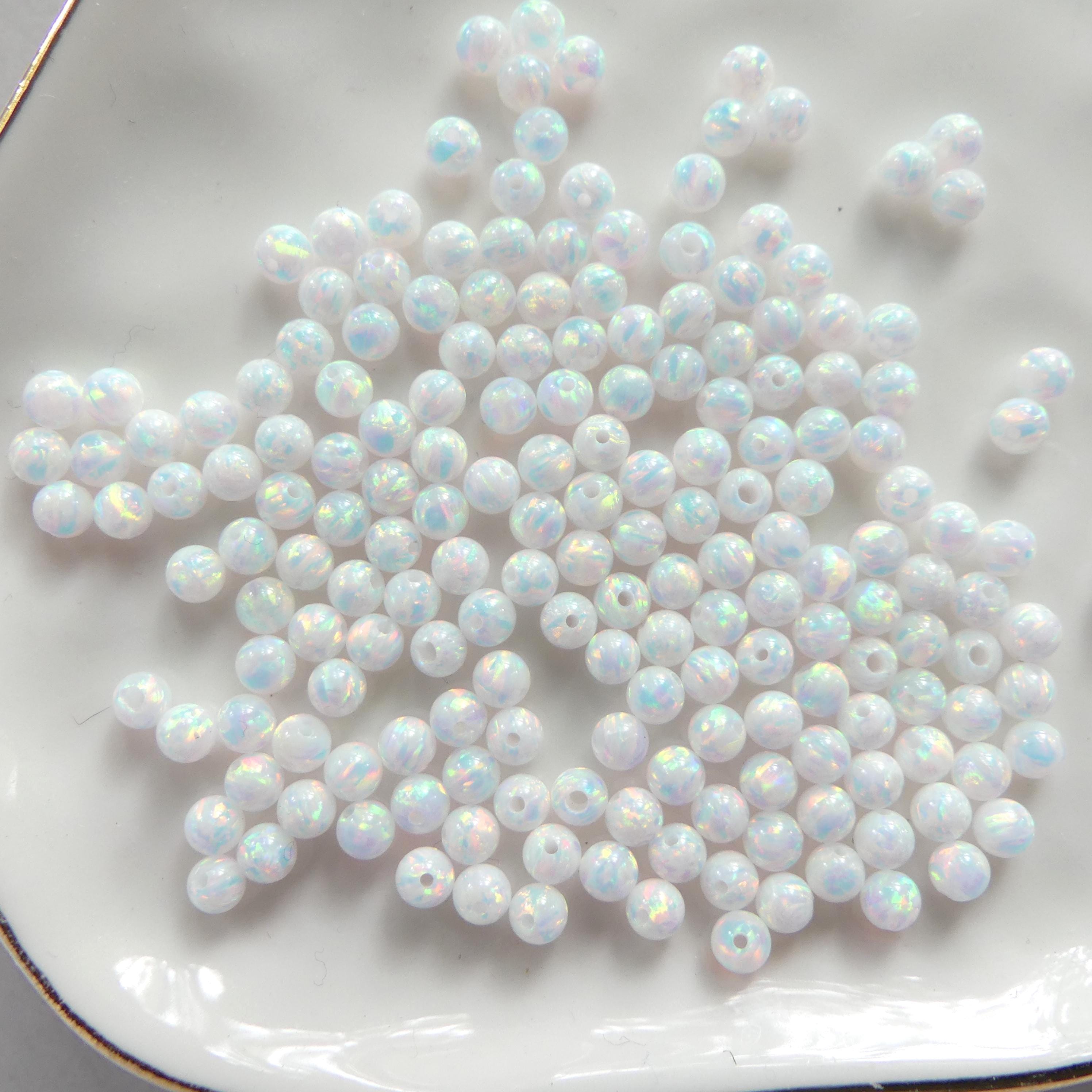 3mm White Opal Beads Fully Drilled for Jewelry Making Beading Crafter Gift Beads October Birthstone