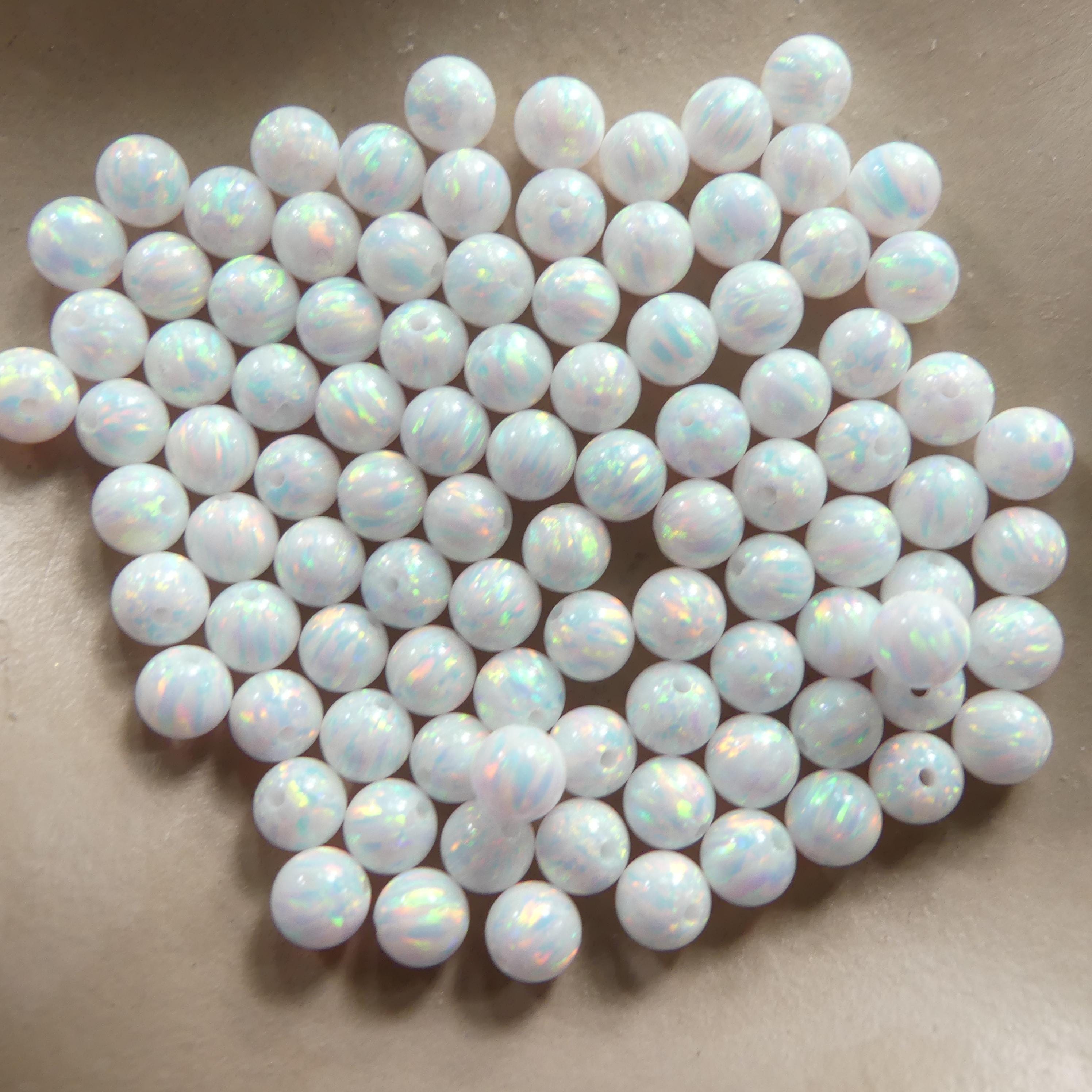 4mm White Opal Beads Fully Drilled for Jewelry Making Beading Crafter Gift Beads October Birthstone