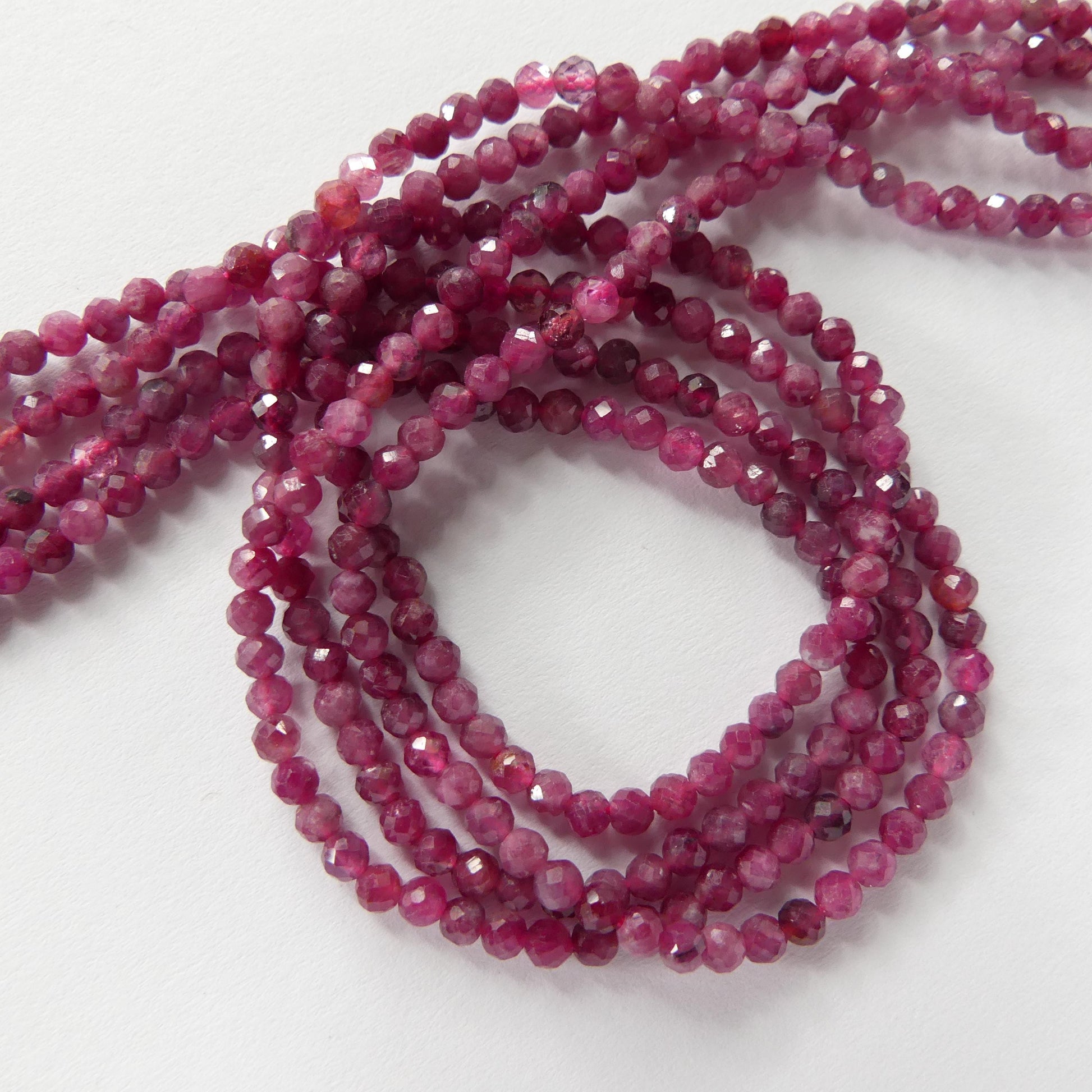 3mm Pink Rubellite Tourmaline Micro Faceted Beads 15" Sparkly Gemstone Beads for Jewelry Making Beading Gift October Birthstone