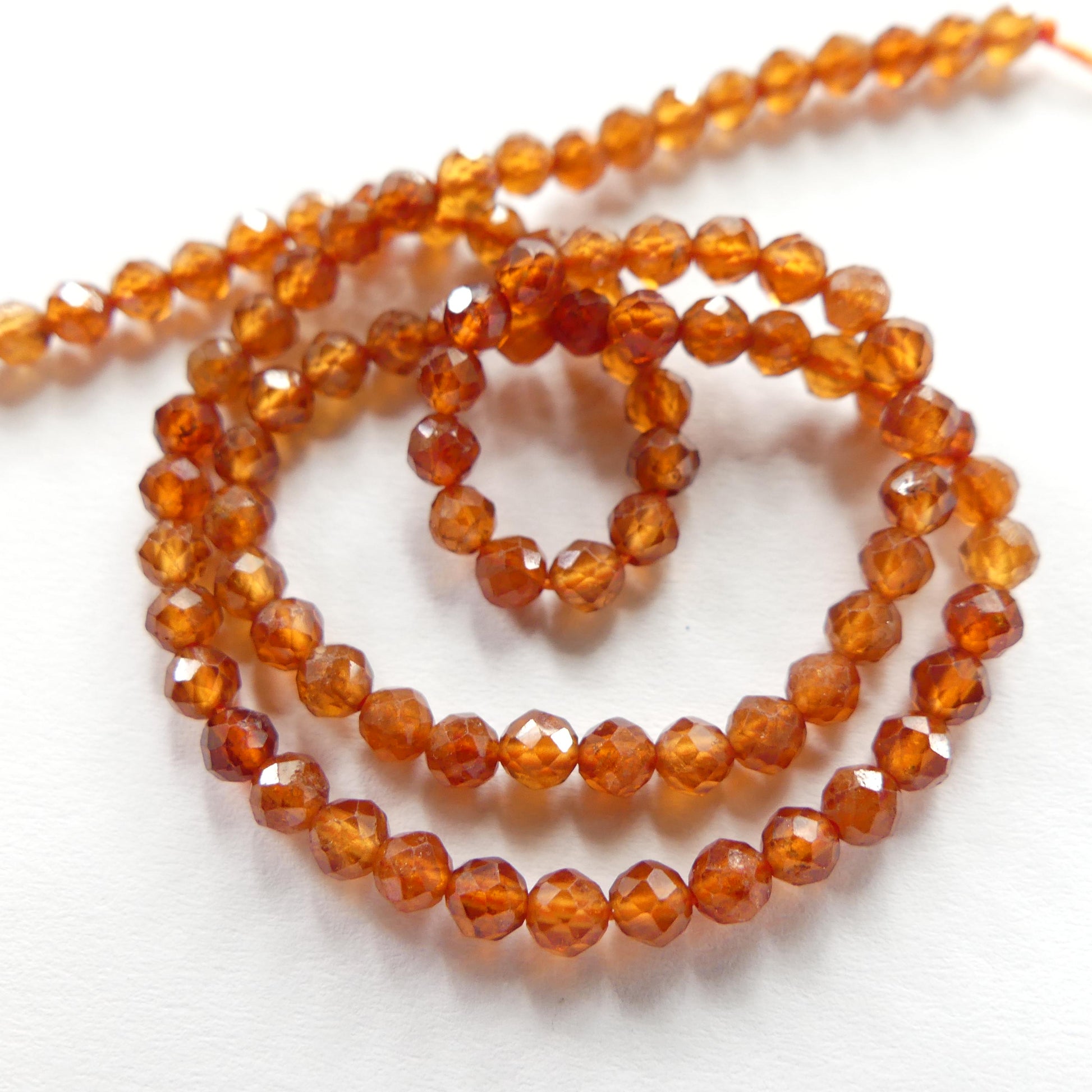 3mm AAA Spessartine Garnet Beads Faceted Beads 15" Natural Orange Spessartite Garnet Gemstone Beads Beading Crafter Gift
