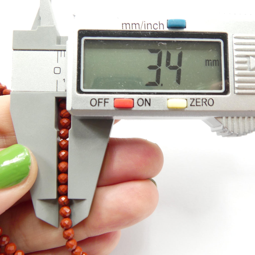 3mm Red Jasper Beads Micro Faceted Genuine Small Red Jasper Beads 15" Gemstone Beads for Jewelry Making Beading Gift for Crafter