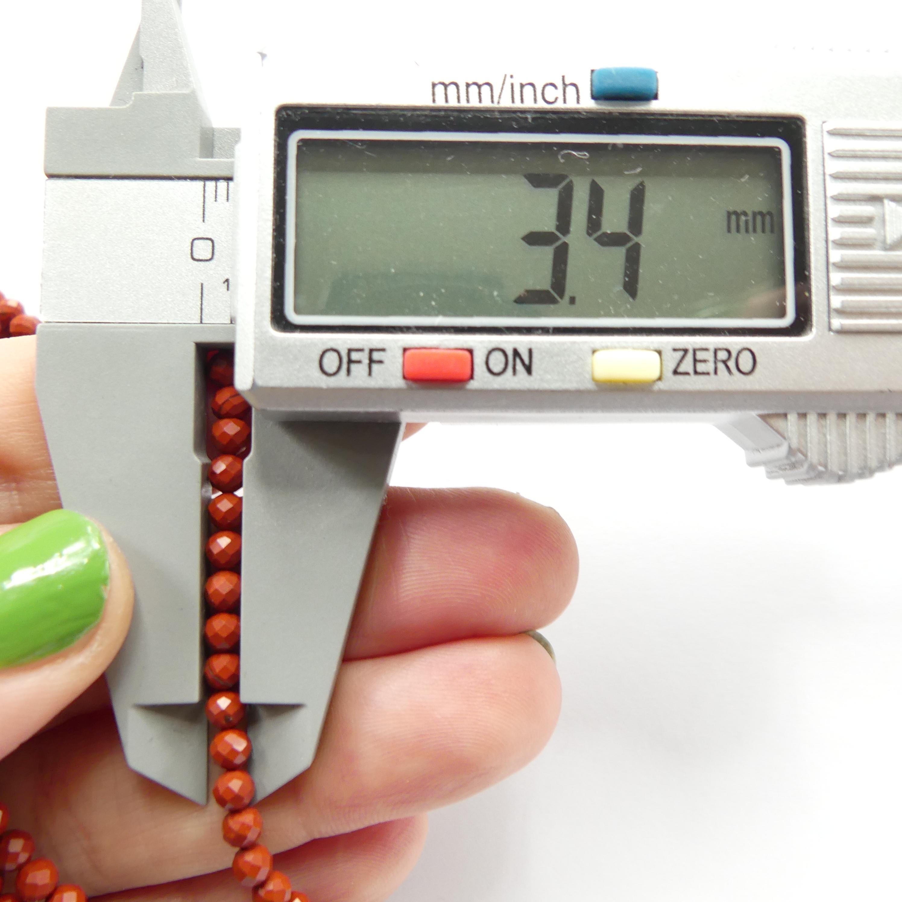 3mm Red Jasper Beads Micro Faceted Genuine Small Red Jasper Beads 15" Gemstone Beads for Jewelry Making Beading Gift for Crafter