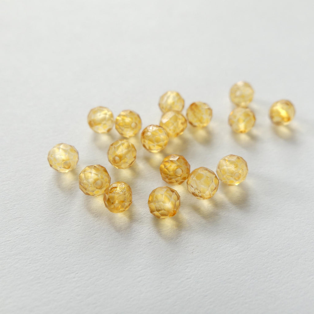 4mm Natural Citrine Beads Micro Faceted 12.5" Genuine Gemstone Beads for Jewelry Making Beading Craft Gift Beads November Birthstone