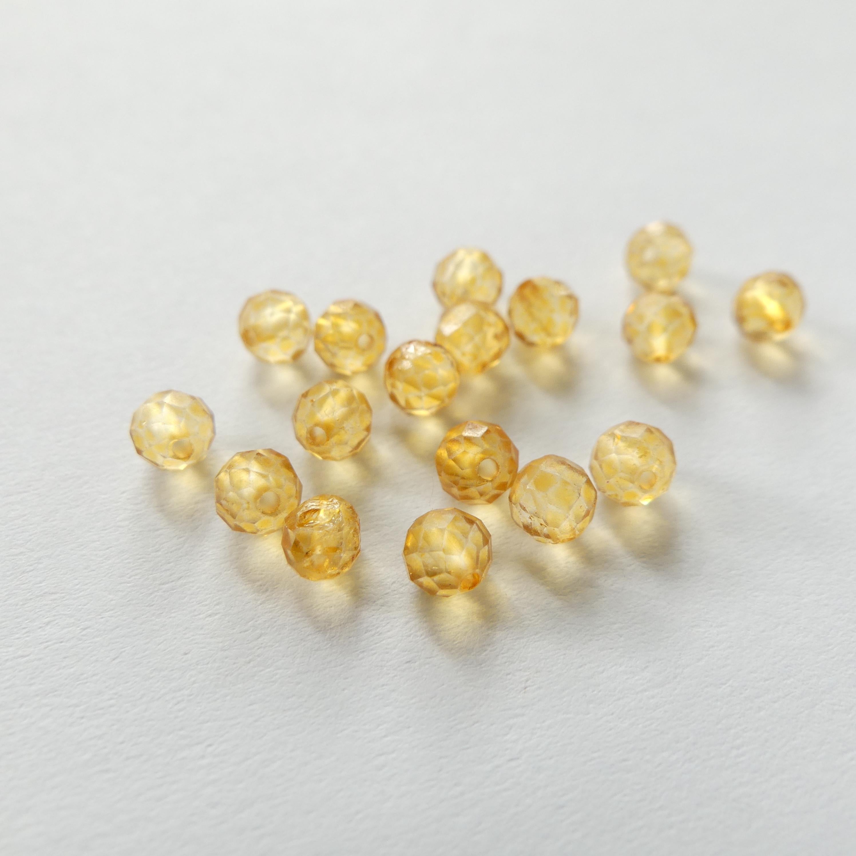 4mm Natural Citrine Beads Micro Faceted 12.5" Genuine Gemstone Beads for Jewelry Making Beading Craft Gift Beads November Birthstone
