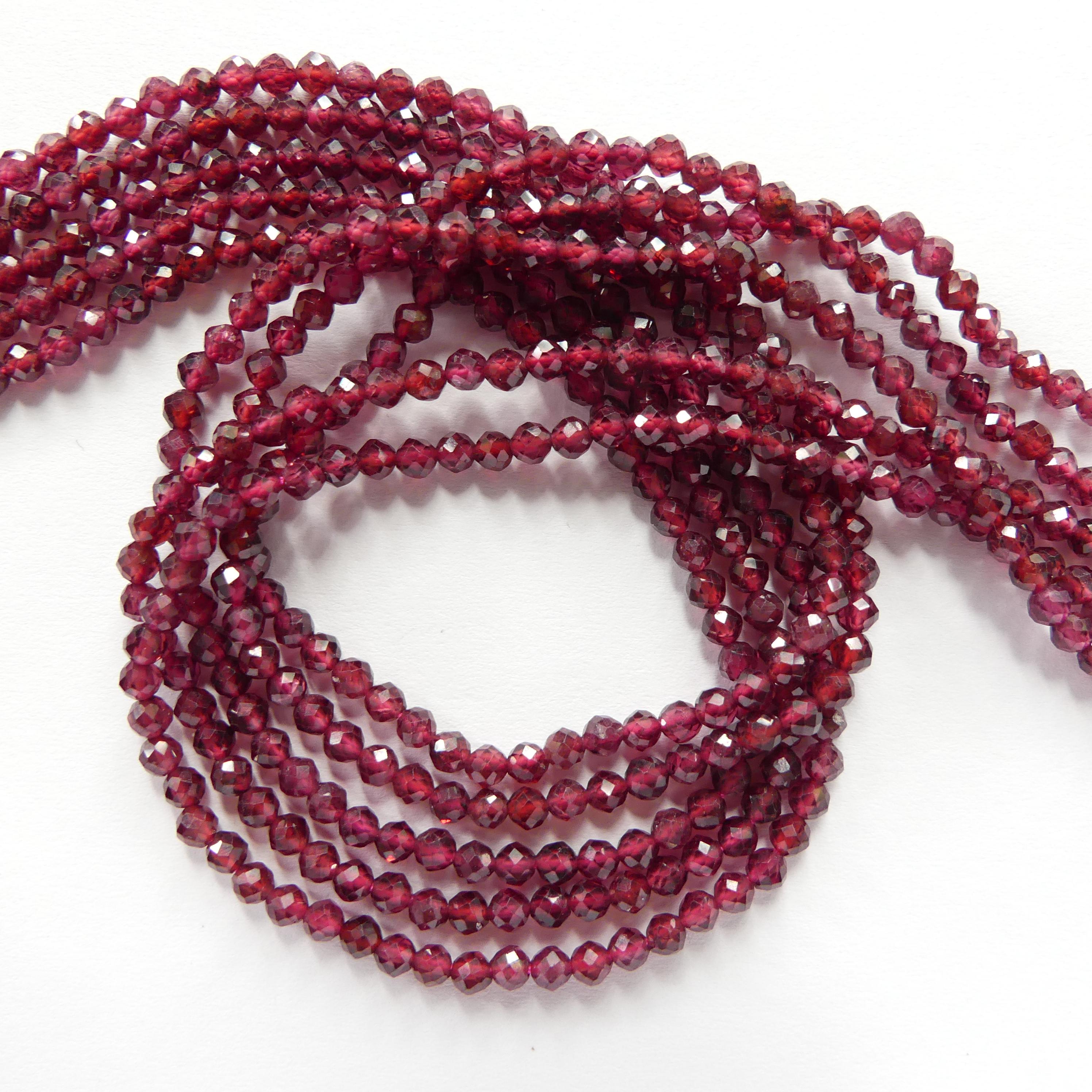 3mm AAA Pyrope Garnet Beads Micro Faceted Beads 15" Natural Red Garnet Gemstone Beads Beading Crafter Gift January Birthstone
