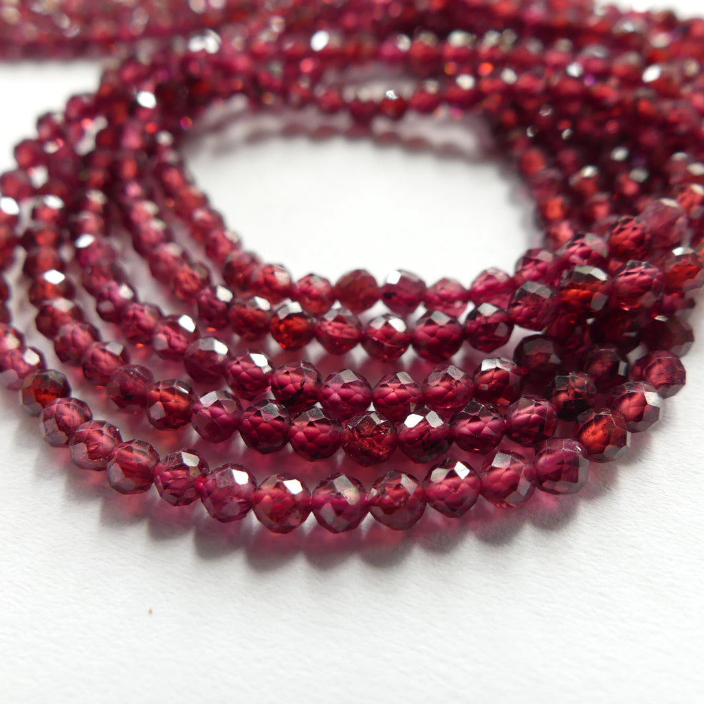 3mm AAA Pyrope Garnet Beads Micro Faceted Beads 15" Natural Red Garnet Gemstone Beads Beading Crafter Gift January Birthstone
