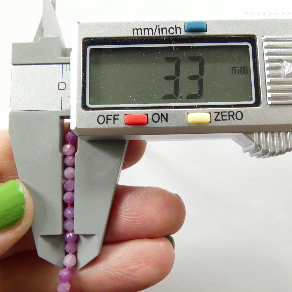 3mm Pink Ruby Beads Micro Faceted Beads 15" Natural Pink Purple Ruby Gemstone Beads Beading Crafter Gift July Birthstone DIY Jewelry