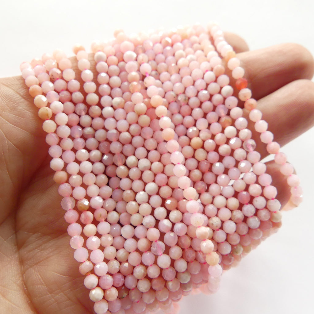3mm Peruvian Pink Opal Beads 15" Pink Opal Genuine Gemstone Beads Natural Opal for Jewelry Making Beading Craft Gift Beads