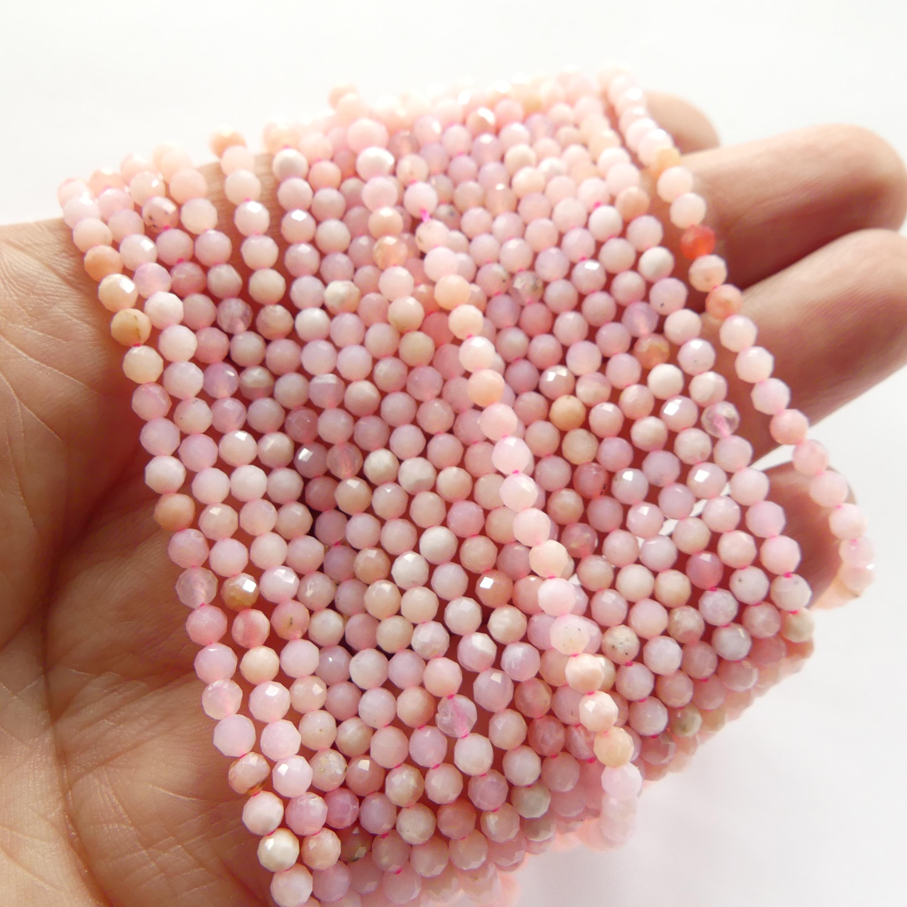 3mm Peruvian Pink Opal Beads 15" Pink Opal Genuine Gemstone Beads Natural Opal for Jewelry Making Beading Craft Gift Beads