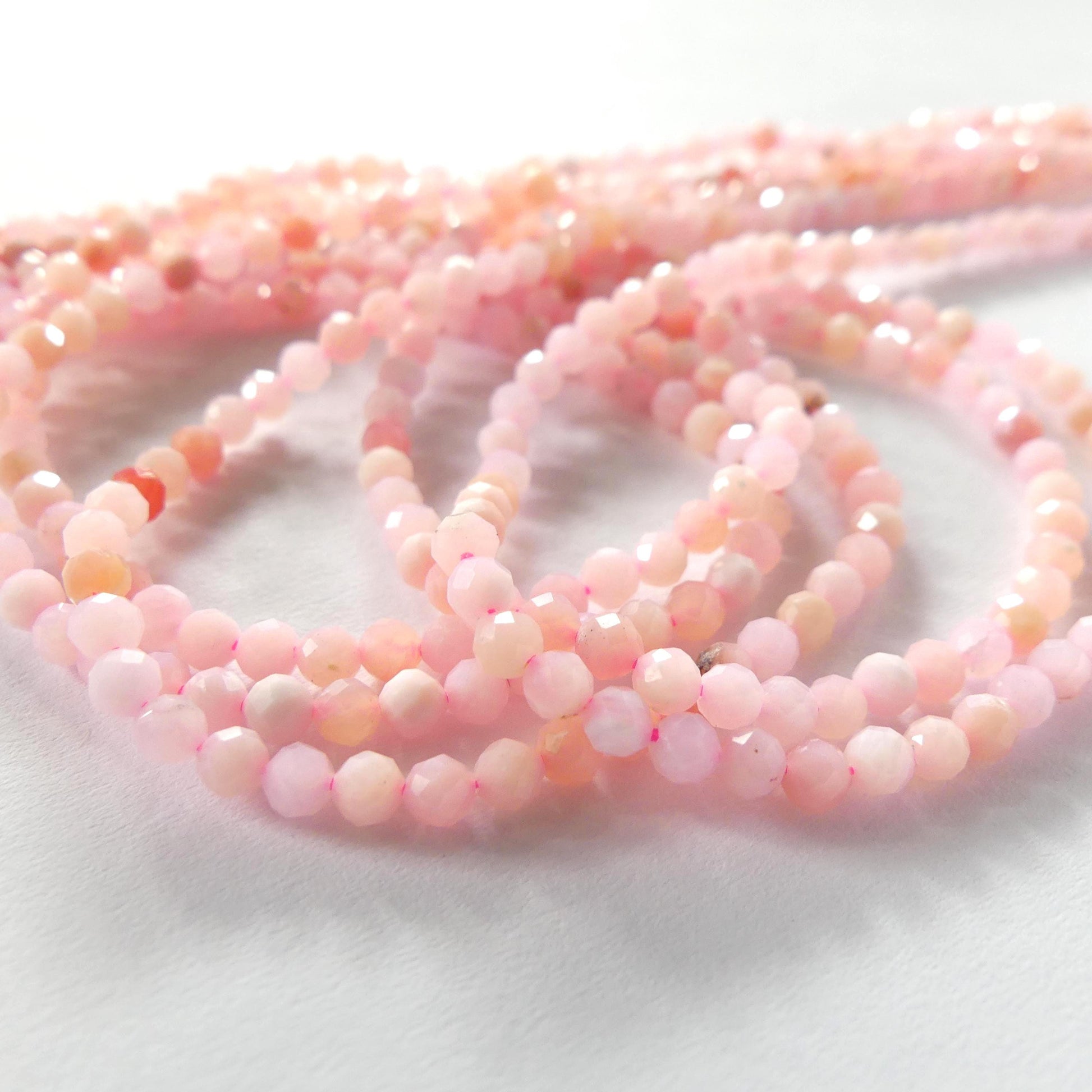 3mm Peruvian Pink Opal Beads 15" Pink Opal Genuine Gemstone Beads Natural Opal for Jewelry Making Beading Craft Gift Beads