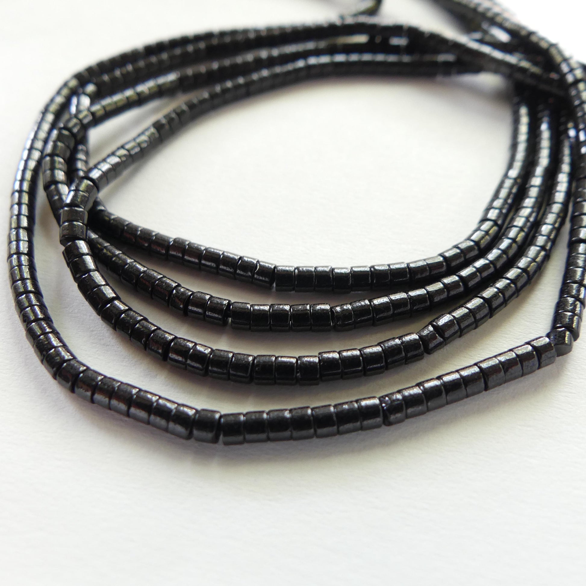 2.5mm Black Spinel Tube Beads Mini Tubes 15" Black Stone Crystal Genuine Gemstone Beads Jewelry Making Beading Craft Gift Beads Seed Beads