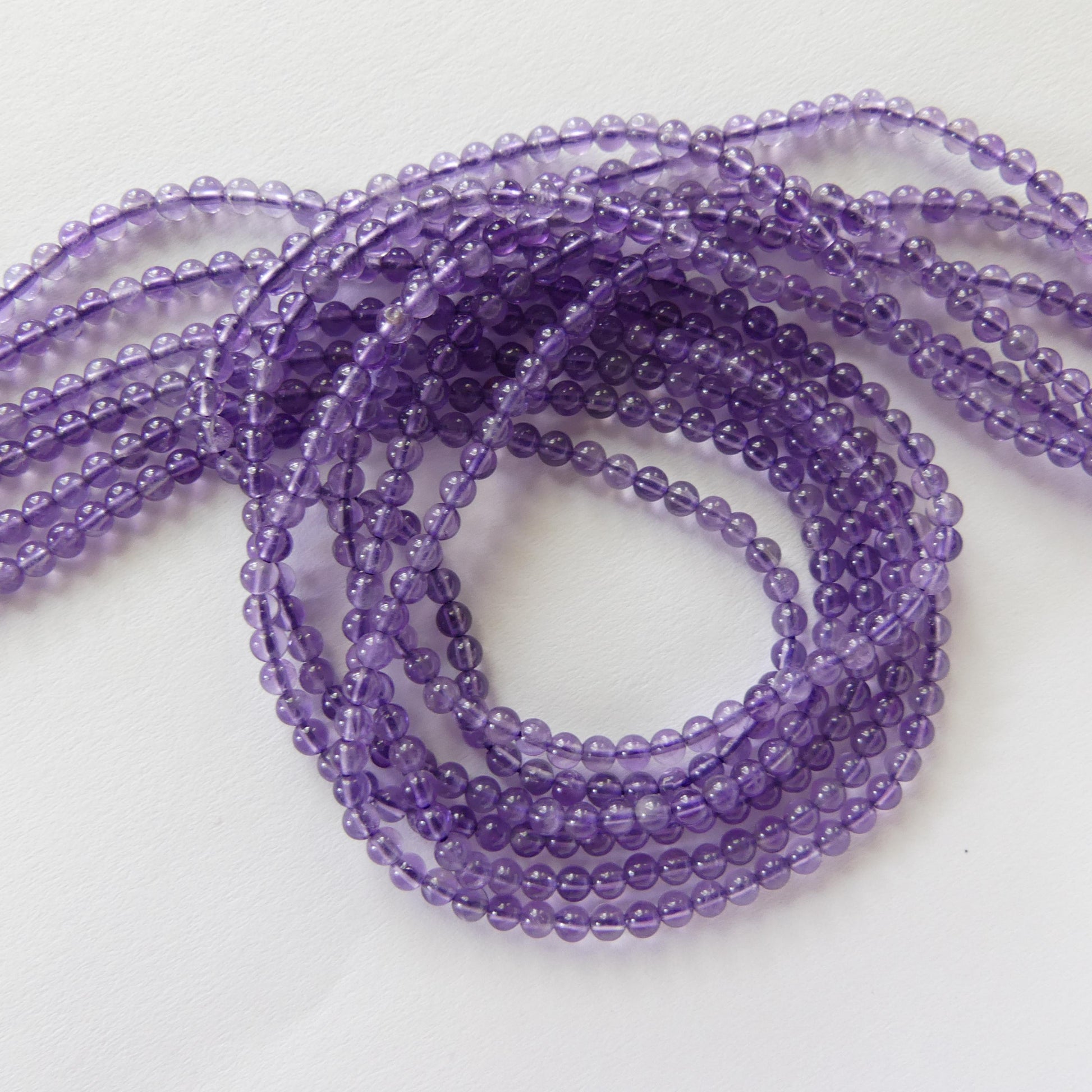 2.5mm 3mm AAA Amethyst Beads Smooth Beads 15" Purple Natural Amethyst Gemstone Beads Beading Crafter Gift February Birthstone