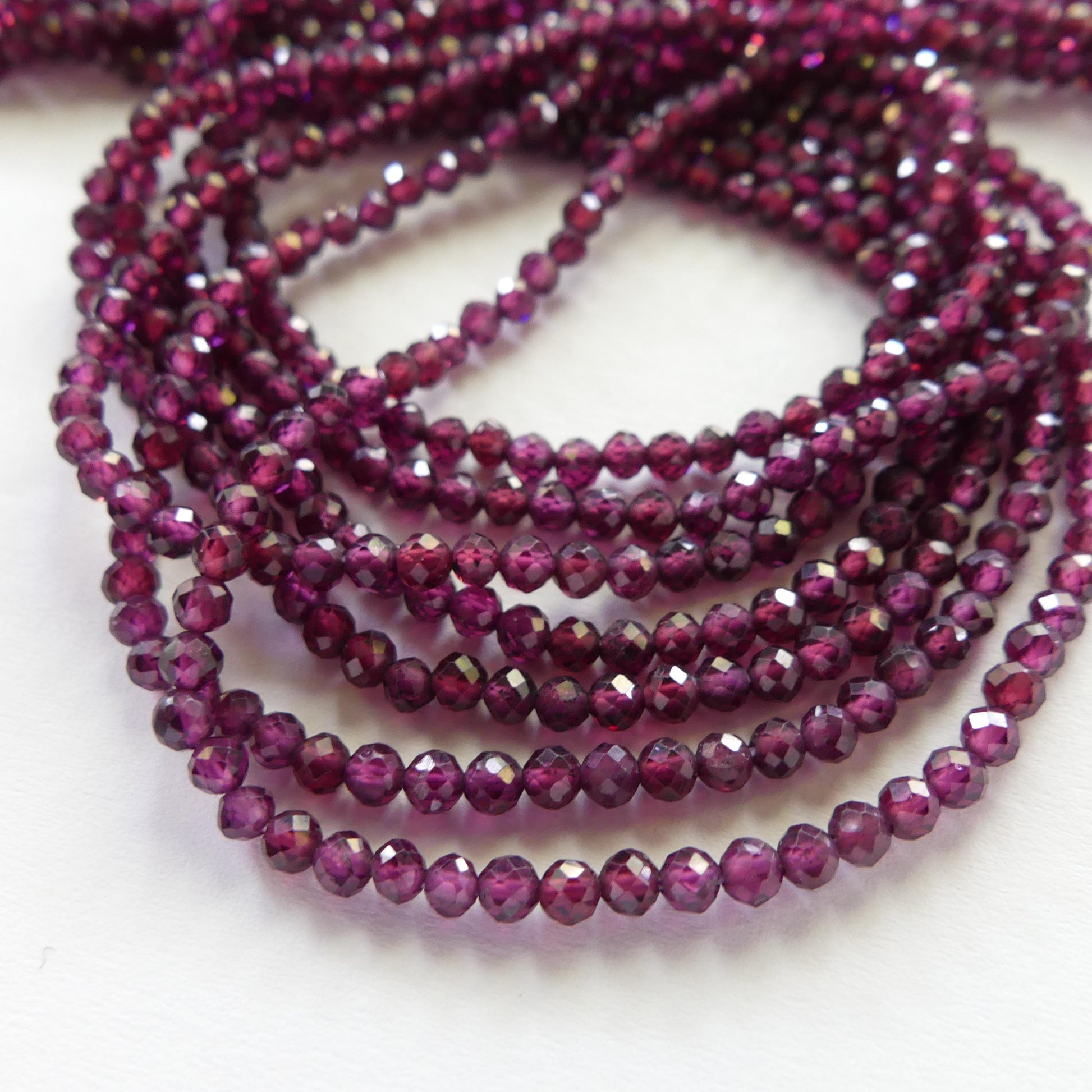 3mm AAA Rhodolite Garnet Beads Faceted Beads 15" Natural Purple Garnet Gemstone Beads Beading Crafter Gift