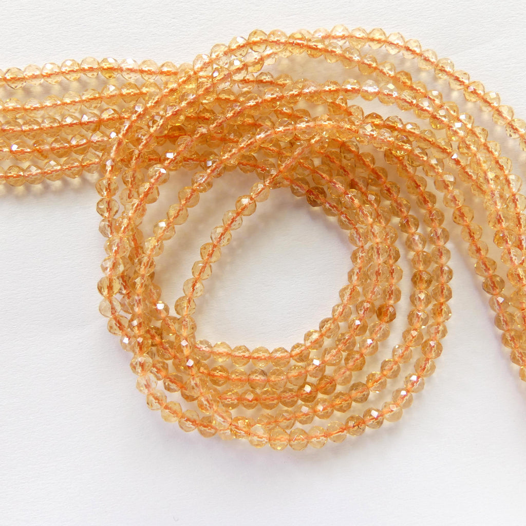 3mm Natural AAA Citrine Beads Faceted 15" Raw Genuine Gemstone Beads for Jewelry Making Beading Craft Gift Beads November Birthstone