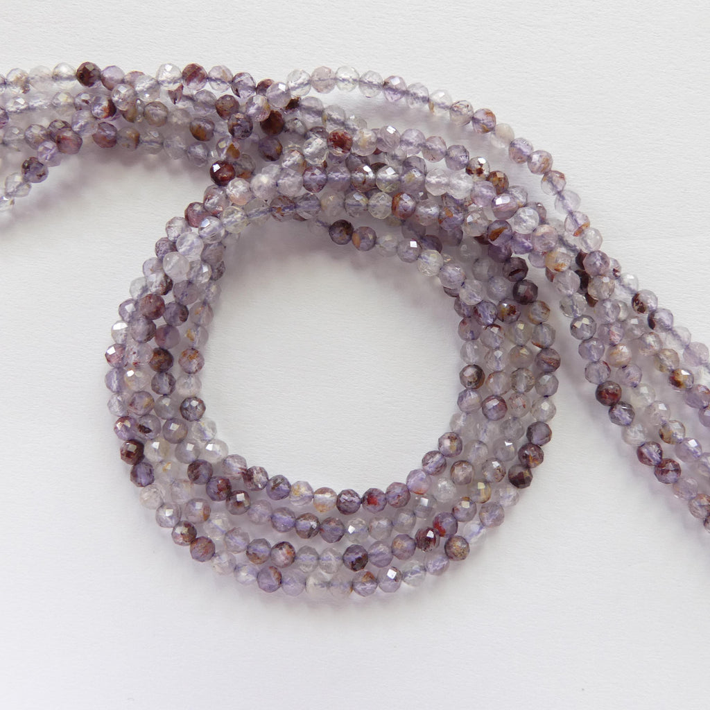 3mm Cacoxenite Faceted Beads Super Seven 7 Genuine Beads 15" Sparkly Gemstone Melody Stone Beads Beading Crafter Gift