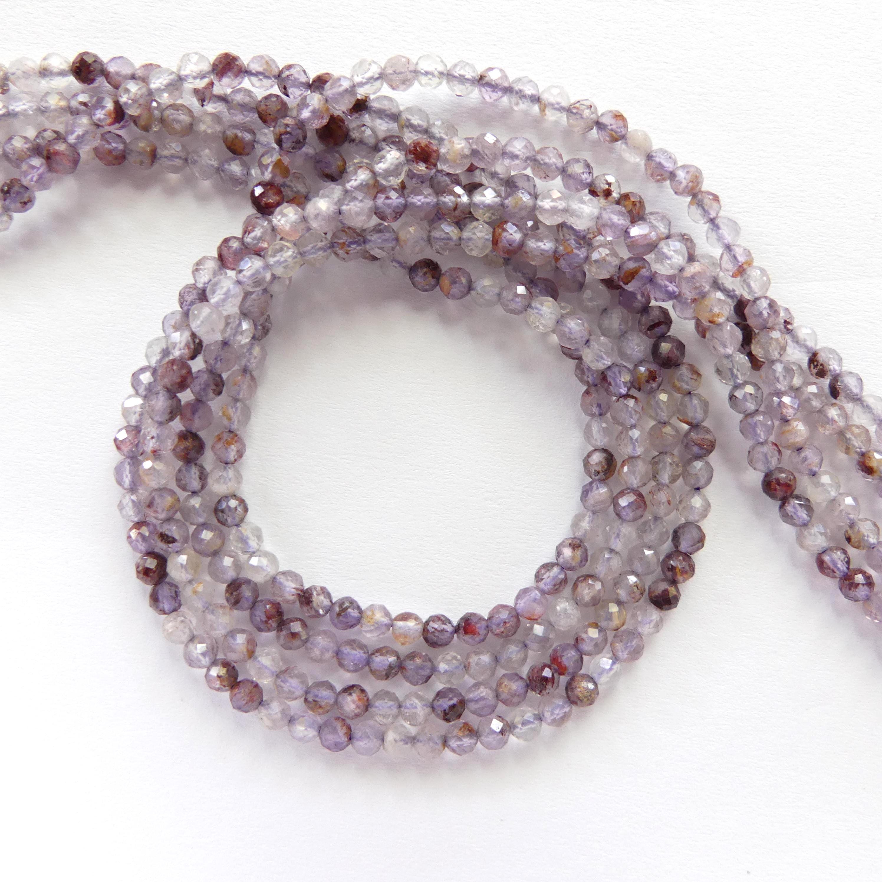 3mm Cacoxenite Faceted Beads Super Seven 7 Genuine Beads 15" Sparkly Gemstone Melody Stone Beads Beading Crafter Gift