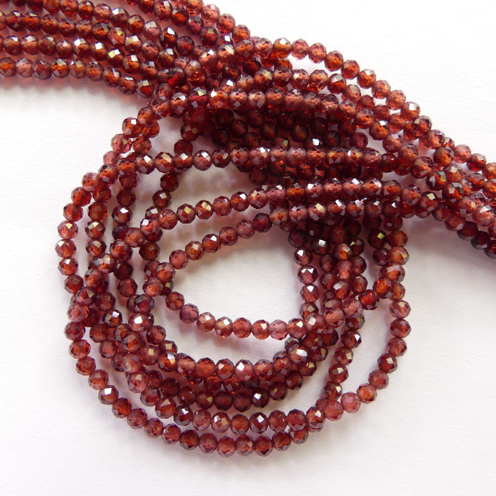 3mm AAA Almandine Garnet Beads Micro Faceted Beads 15" Natural Brown Garnet Gemstone Beads Beading Crafter Gift